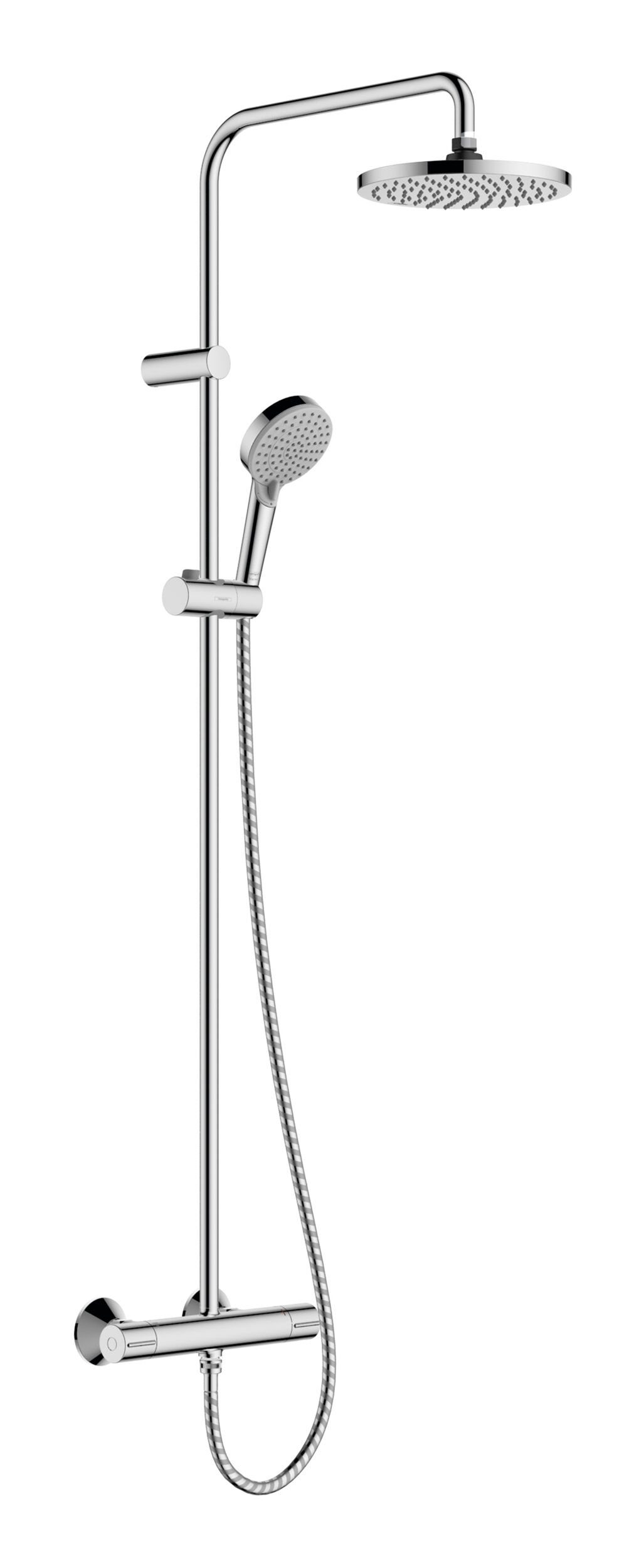 1jet Duschsystem Blend Showerpipe, mit hansgrohe Chrom Brausethermostat 200 - Vernis