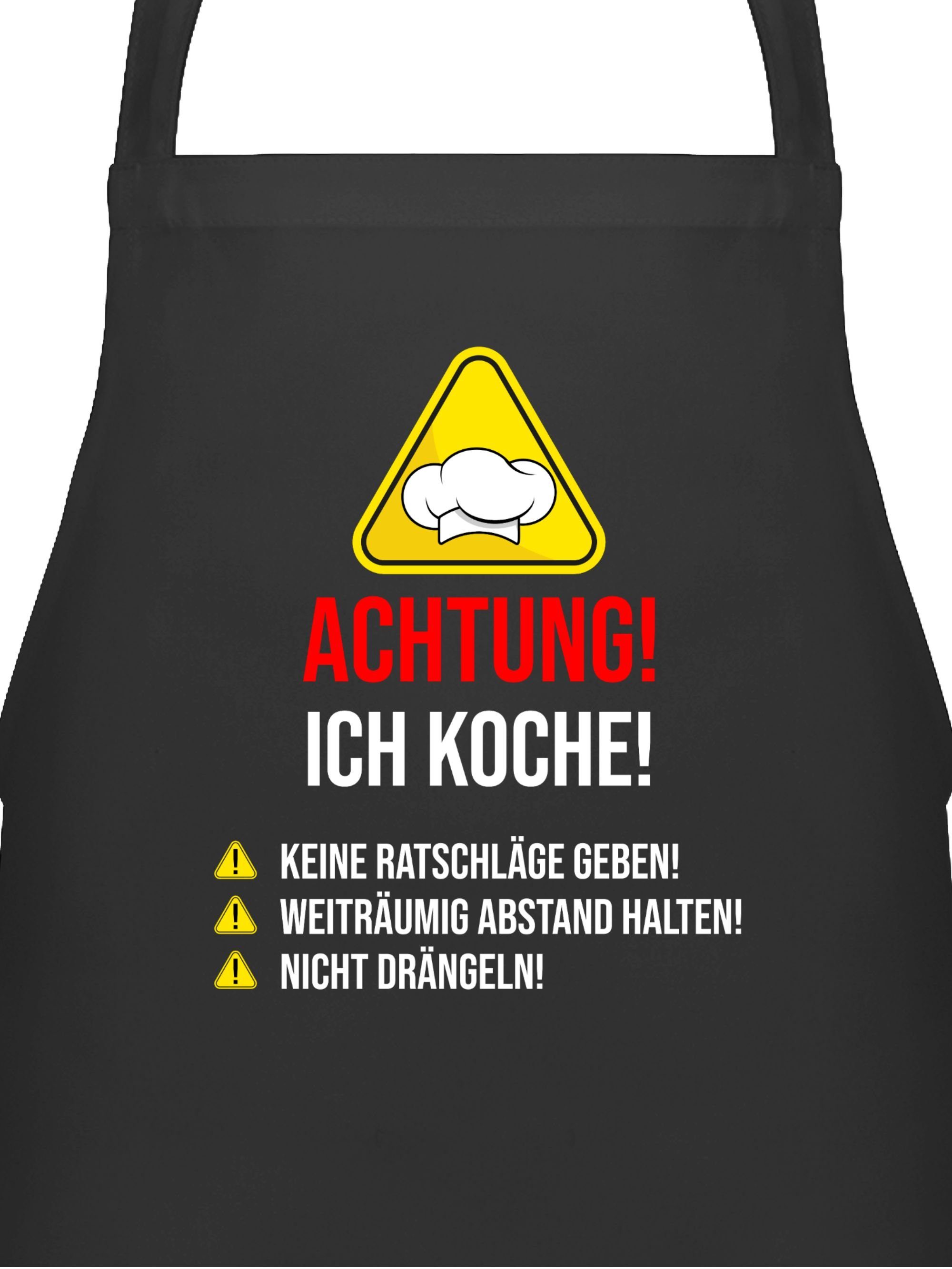 Shirtracer Kochschürze Achtung Ich koche - Geschenk Köche Koch Köchin Geschenkidee Küche, (1-tlg), Kochschürze