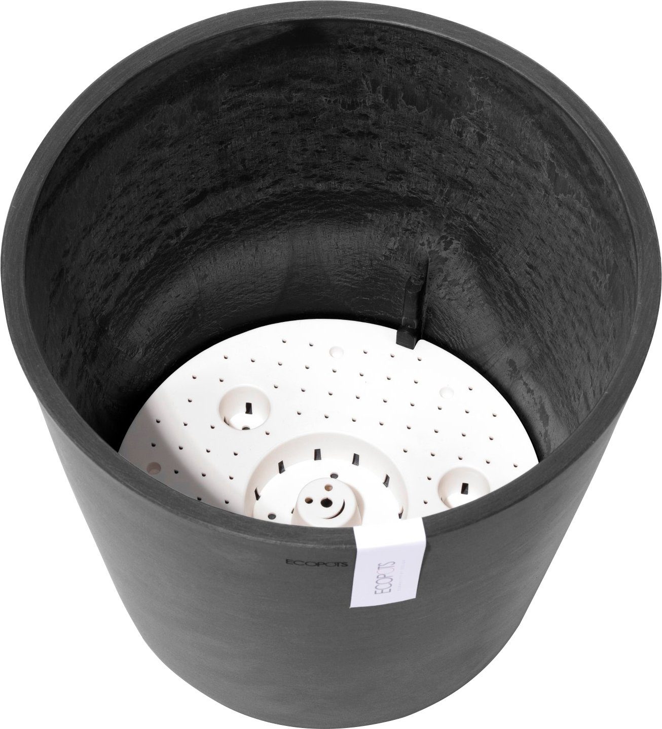 ECOPOTS Blumentopf AMSTERDAM Dark cm, Grey, mit 30x30x26 BxTxH: Wasserreservoir