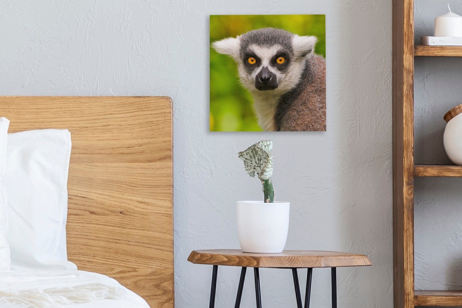 OneMillionCanvasses® - Bilder Wohnzimmer Leinwand St), Schlafzimmer Tier, Affe Leinwandbild (1 - Ringschwanzlemur für