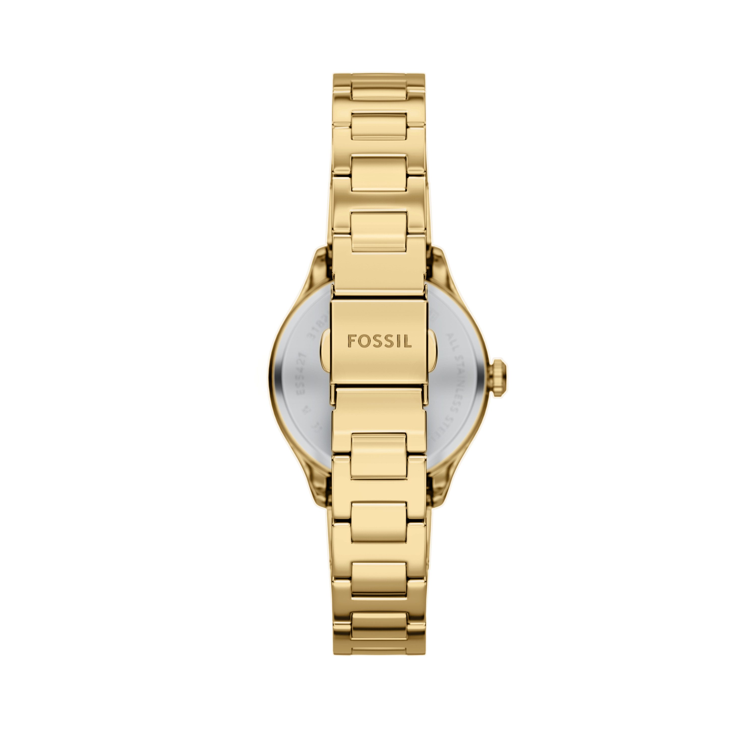 Fossil Quarzuhr Gilmore ES5421, Armbanduhr, Damenuhr, Edelstahlarmband, analog