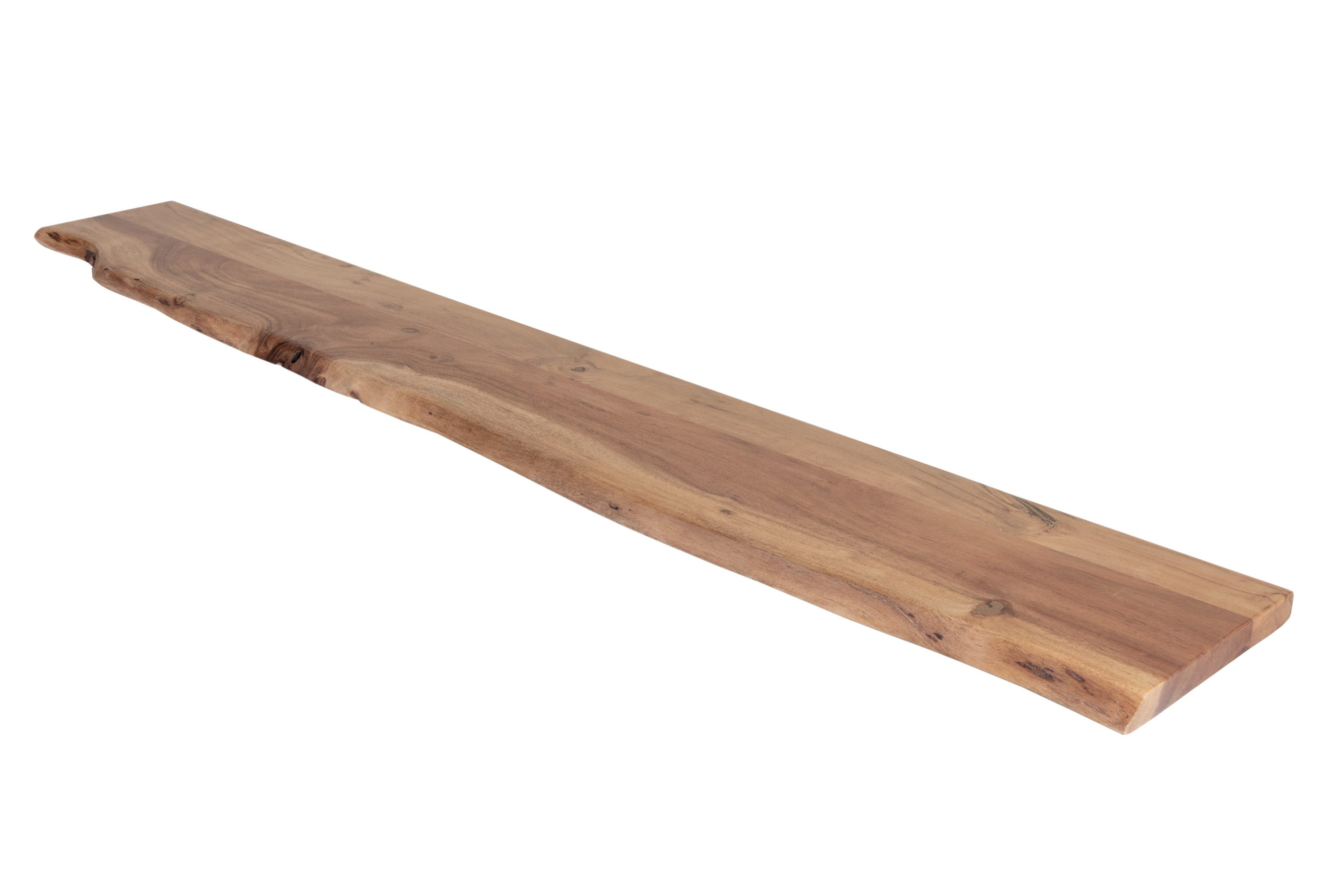 Trelevo® Wandregal Amanda, Akazienholz, Baumkante, Steckboard, günstig online kaufen
