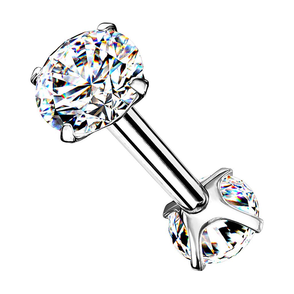 Piercing-Set Tragus Daith Piercing Zirkonia Kristallen Innengewinde Clear