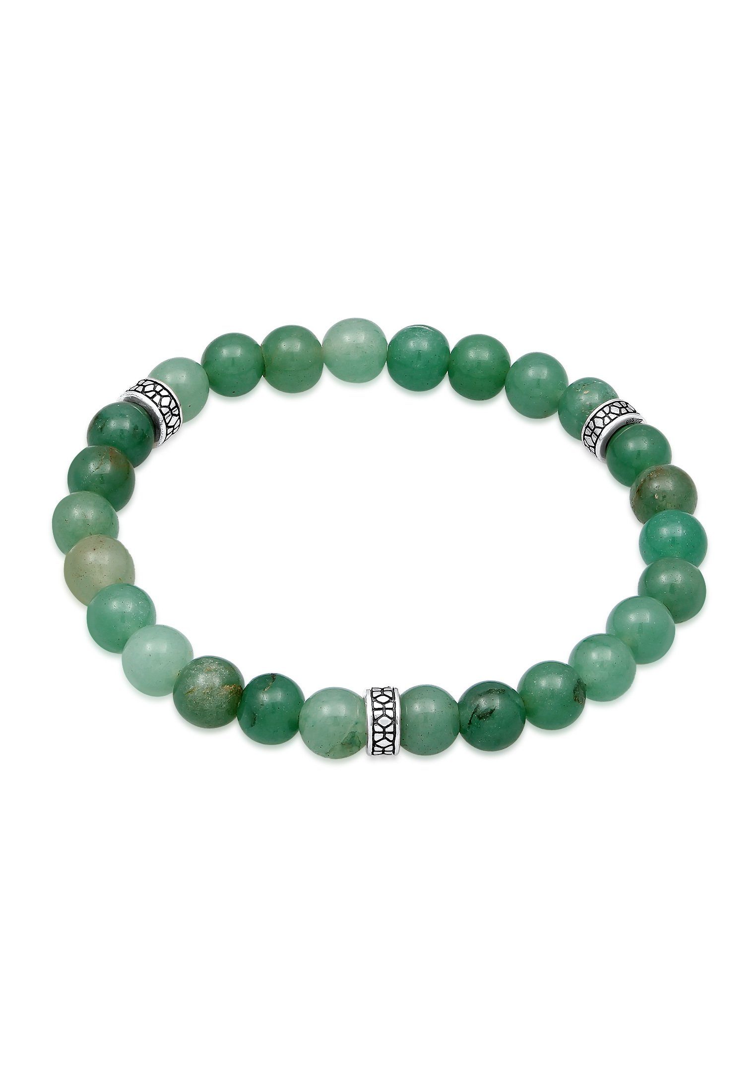 Bead-Armband-Set Herren Aventurin Grün Bead Vintage 925 Silber