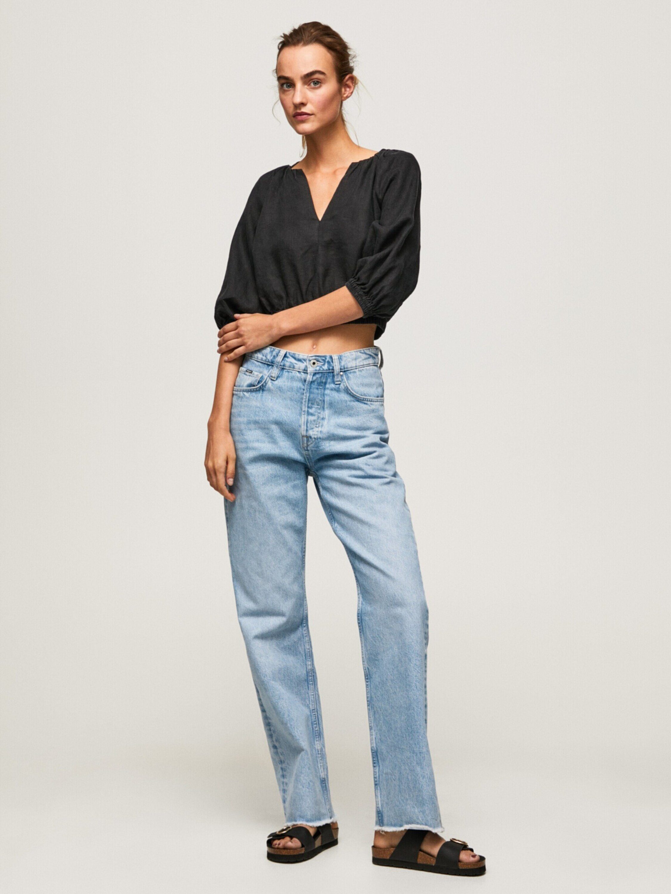 Pepe Jeans Kurzarmbluse PRABHA (1-tlg) Drapiert/gerafft