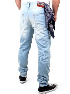 VSCT Destroyed-Jeans VSCT Herren Jeans Noah Cuffed Vintage Bleached Used Look V-5641223 Destroyed Männer-Hose Jeans Slim Fit