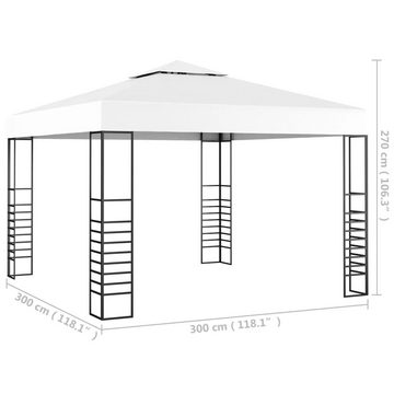 vidaXL Partyzelt Gartenpavillon 3×3 m Weiß