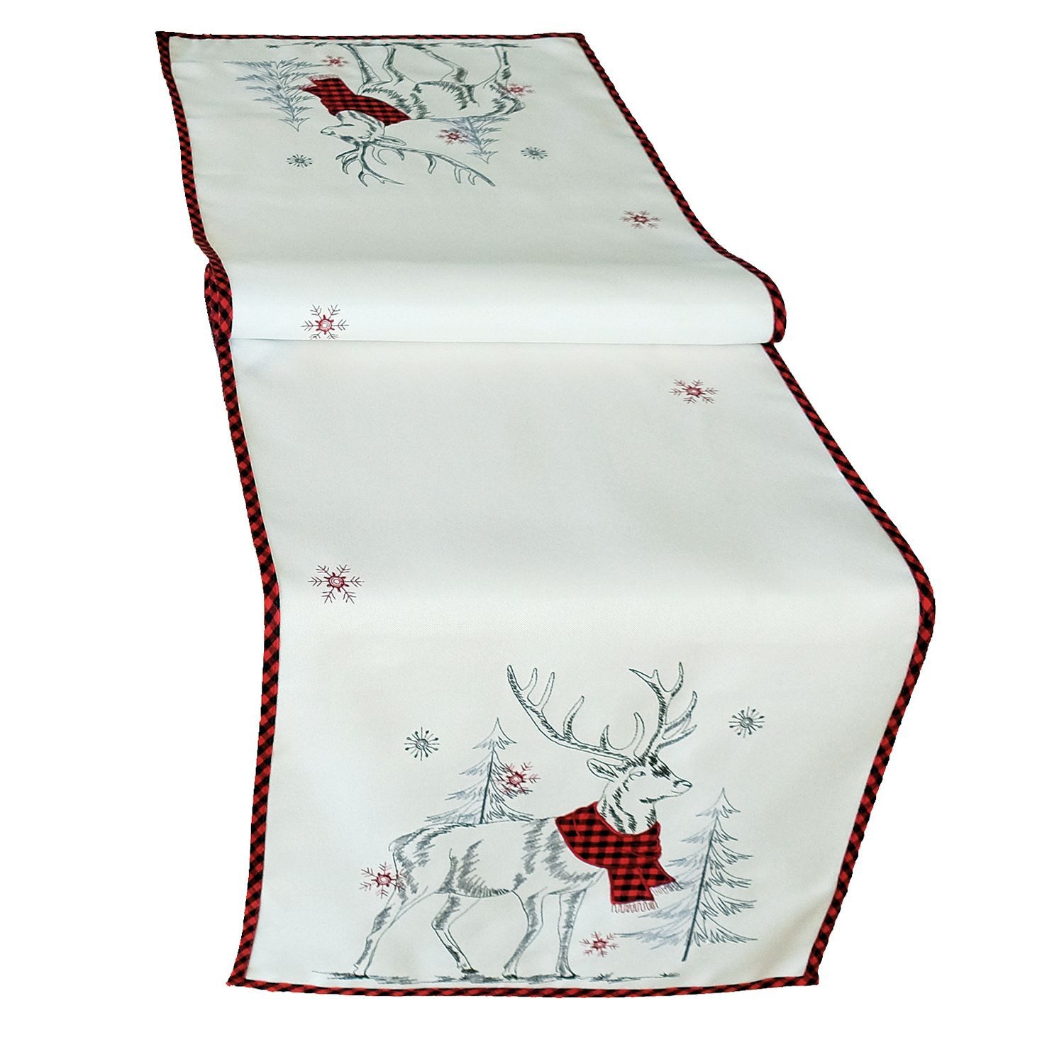 texpot Tischdecke Tischwäsche mit Stickerei Hirsch Winter Weihnachten (1-tlg)