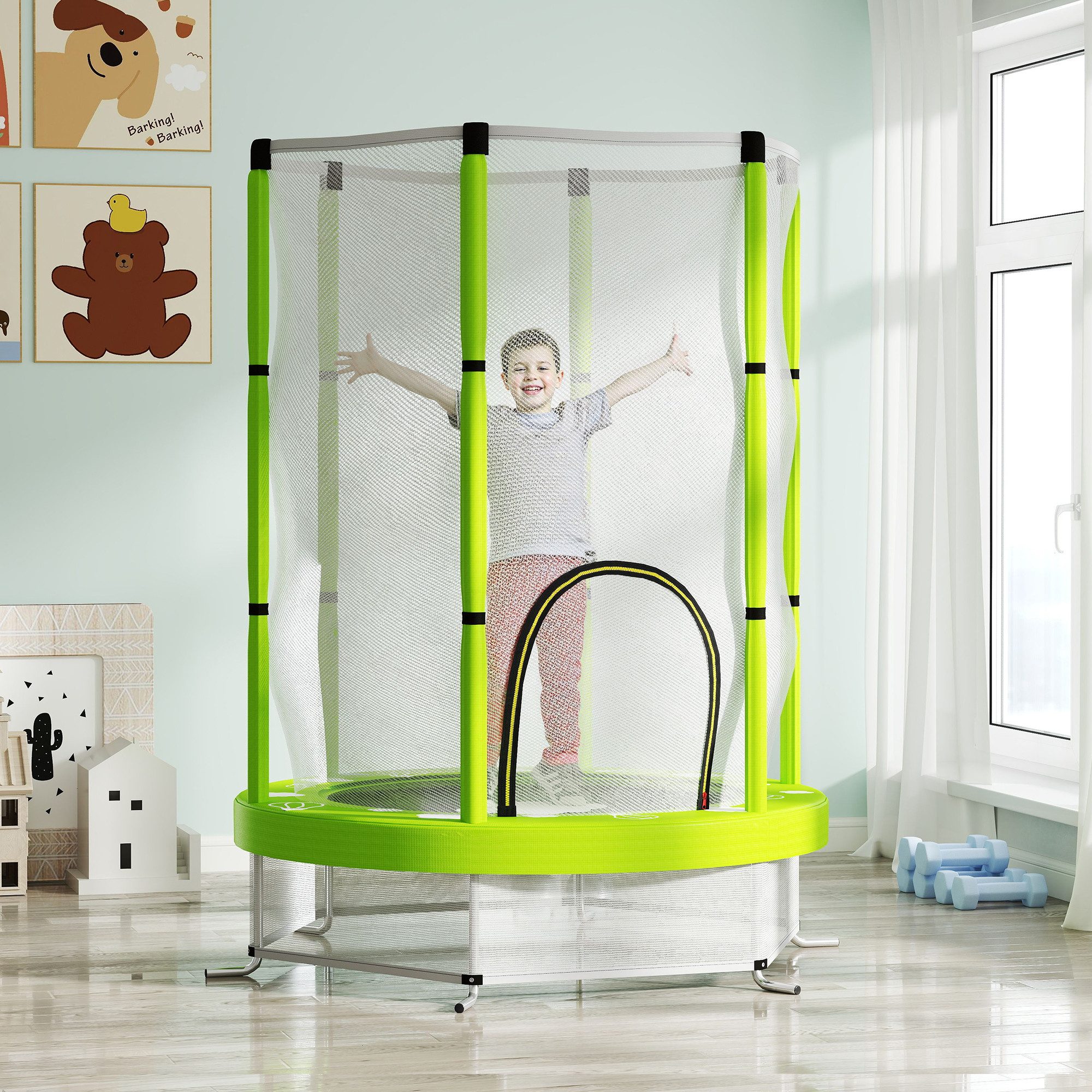 AIYAPLAY Kindertrampolin Indoor Trampolin mit Sicherheitsnetz günstig online kaufen