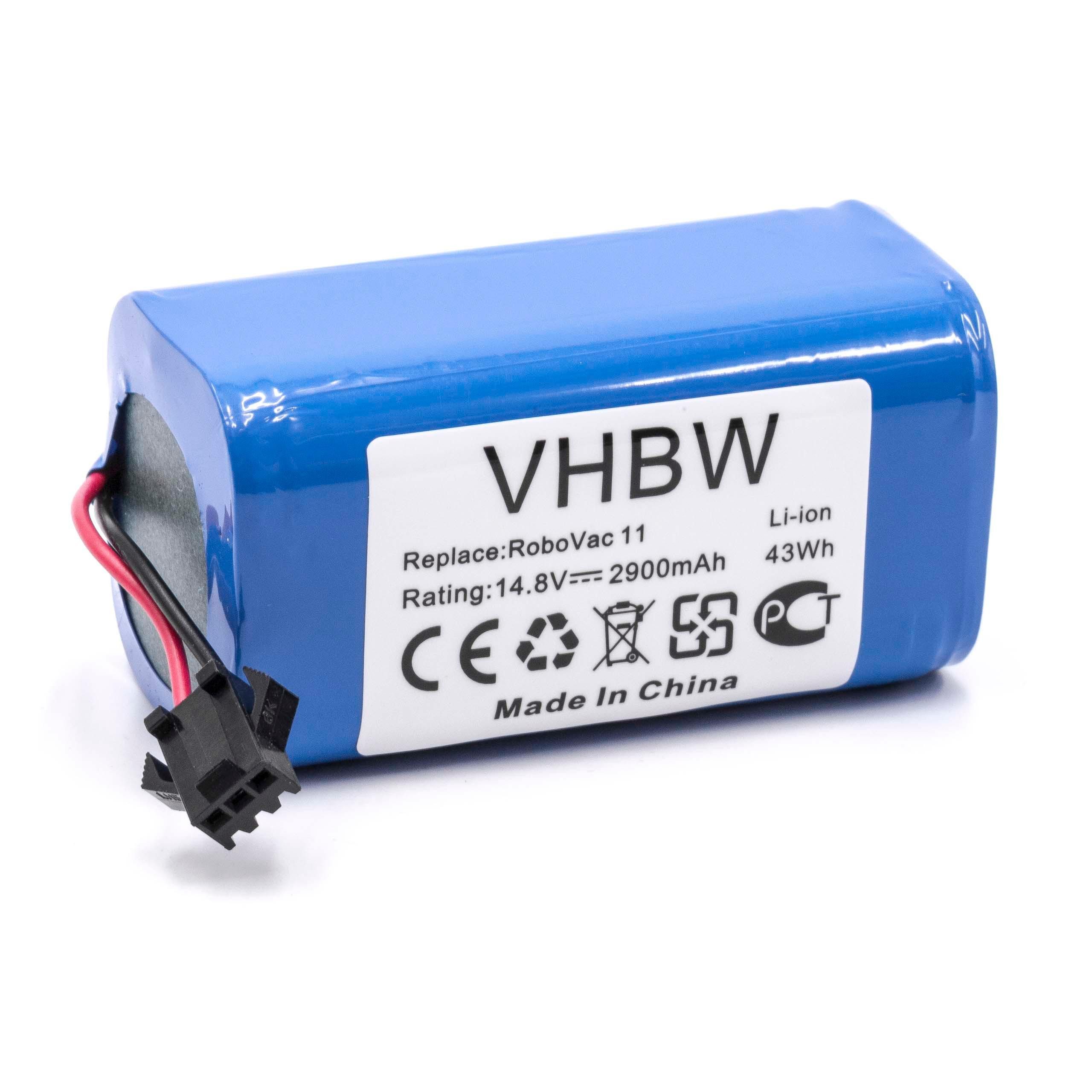 vhbw Akku passend für Eufy RoboVac 30, 11S Max, 15C Max, 15T, 11S, 25C, 25C Staubsauger-Akku Akku Li-Ion 2900 mAh (14,8 V, 1 St), Leistungsfähiger Austausch-Akku für Ihren Saugroboter