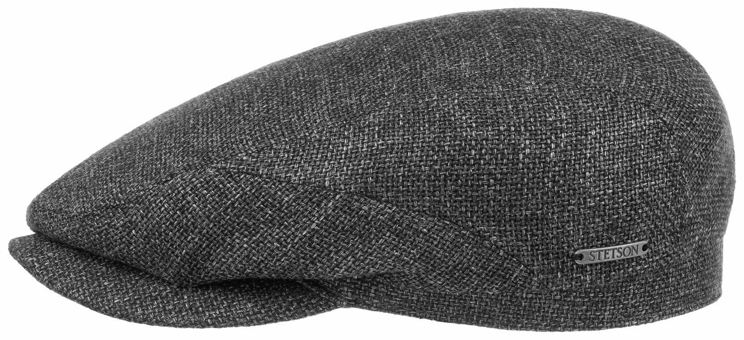 Wolle 31 Schiebermütze elegante aus hochwertiger grau/sz Flatcap Stetson