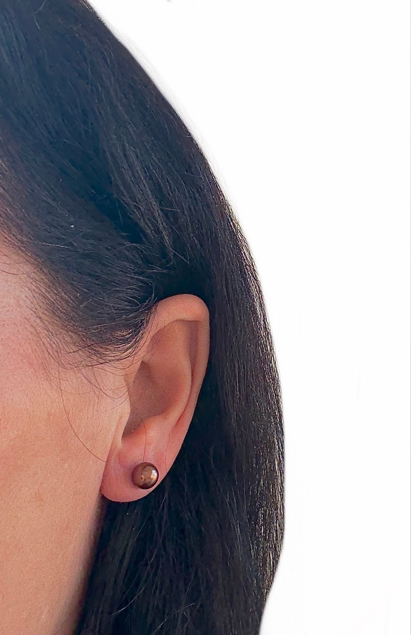 KR-Industries Perlenohrringe Damenschmuck modische Ohrringe Geschenk, Geschenk braun bronzefarbene Stecker