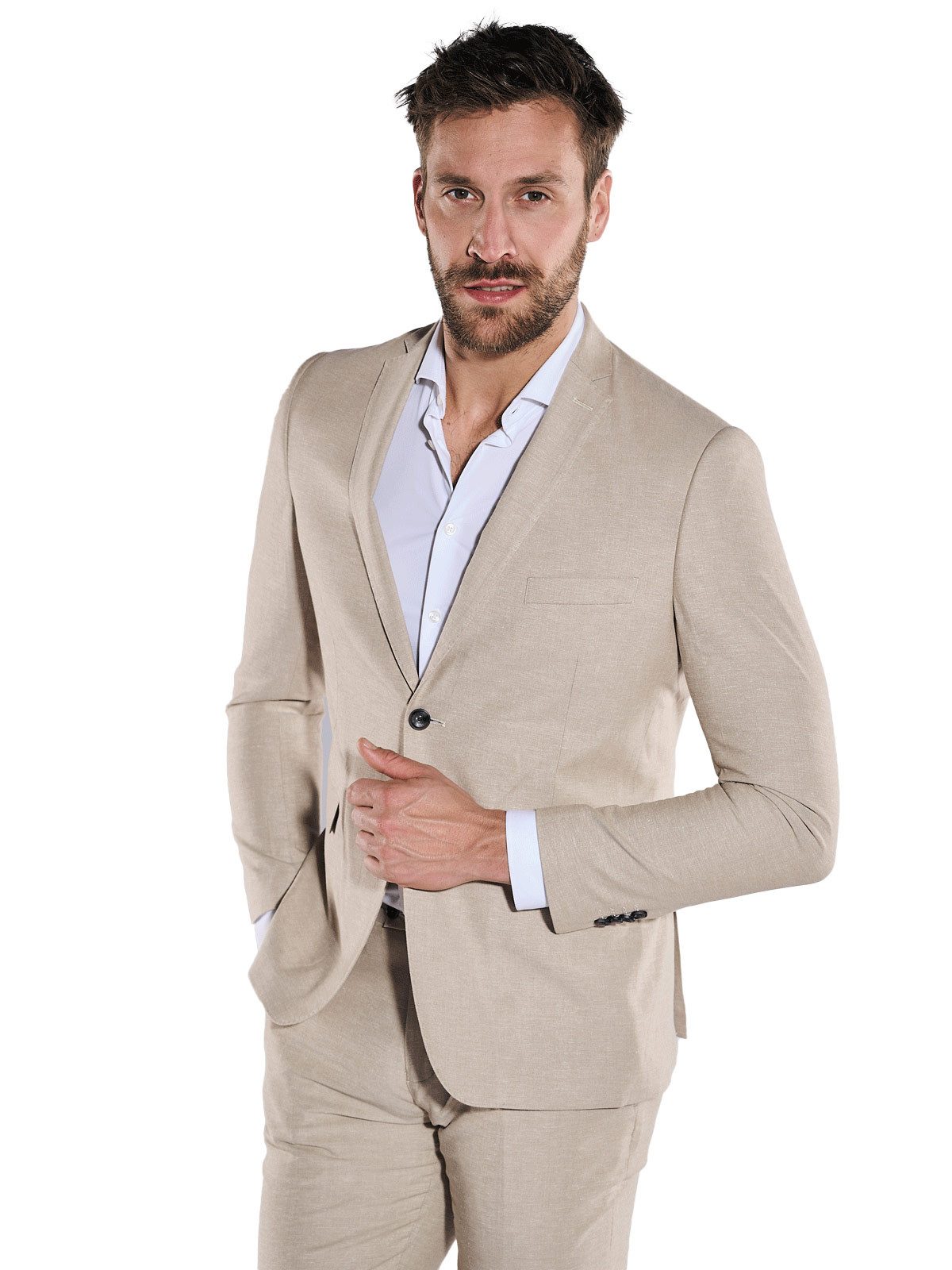 emilio adani Anzugsakko Herren Anzug-Sakko slim fit, Beige