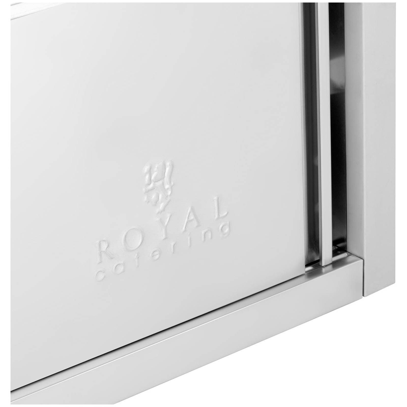 Royal Catering Wandhängeschrank 120 x 40 x 50 cm Edelstahl Hängeschrank mit Schiebetüren 65kg pro Fach, verschiedene Größen