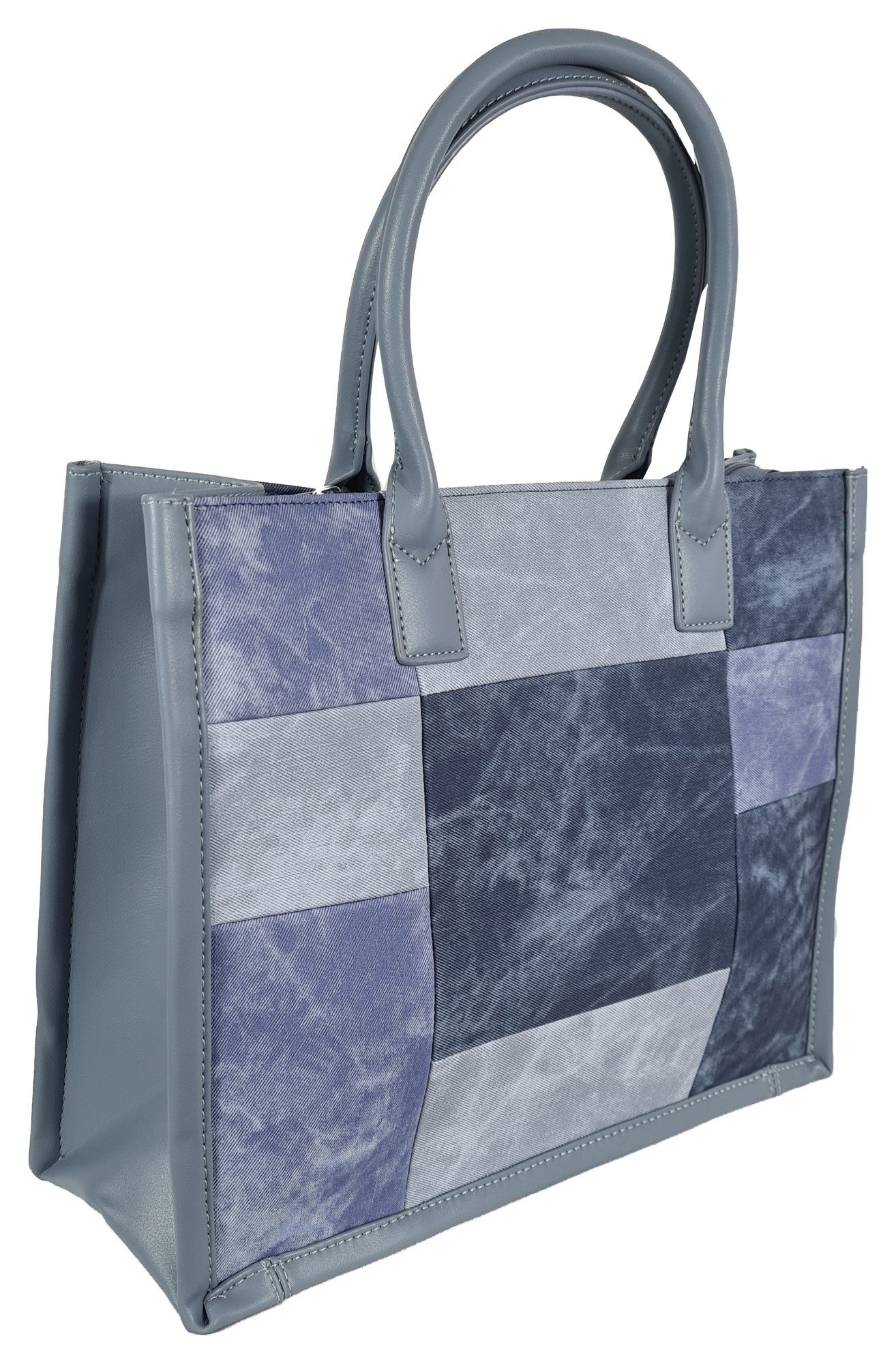 Shopper Damen Shoppertasche Totebag Jeans - Kunststofftasche Jeansmuster