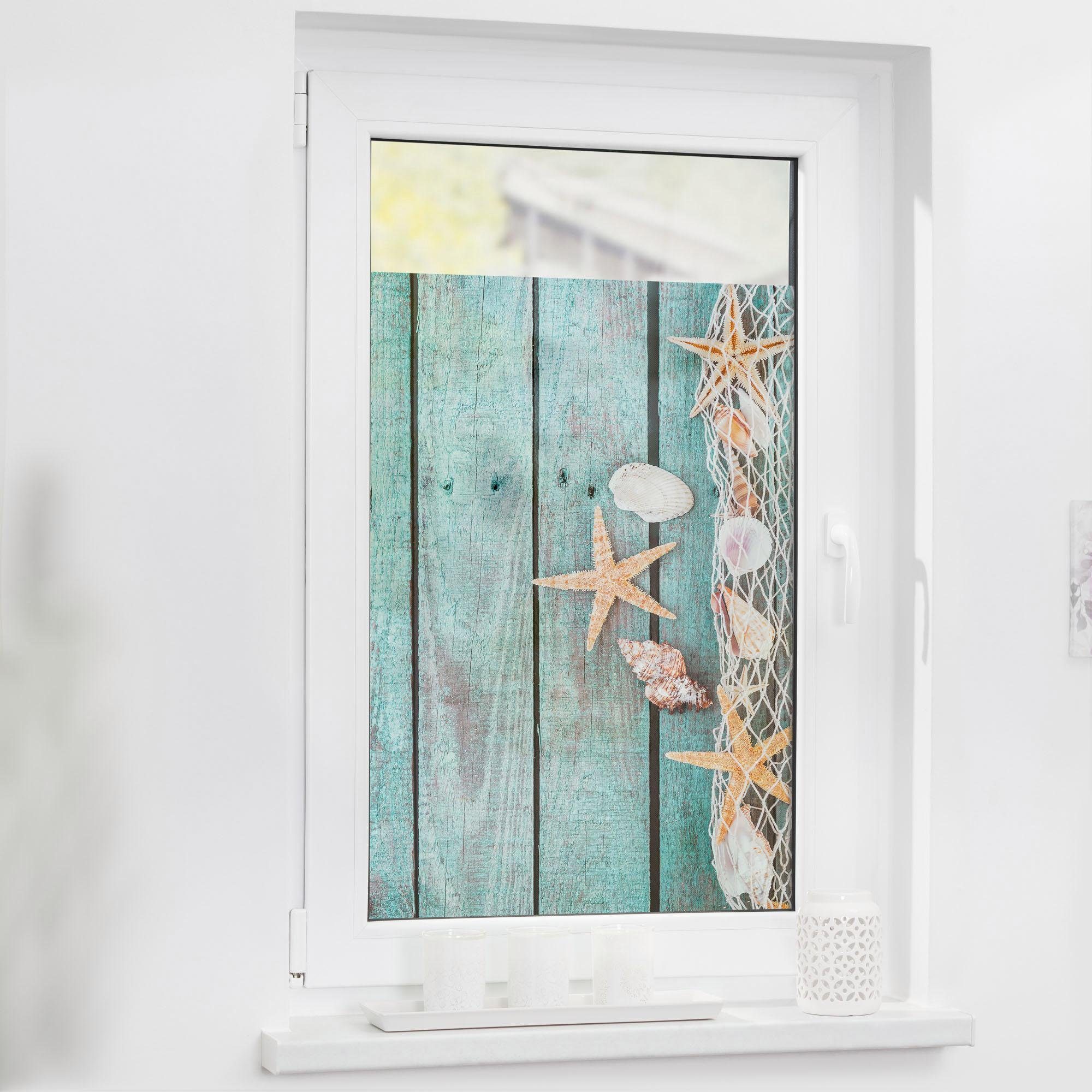 LICHTBLICK ORIGINAL Fensterfolie "Bretter Beach" 1 Stk. blickdicht struktur günstig online kaufen