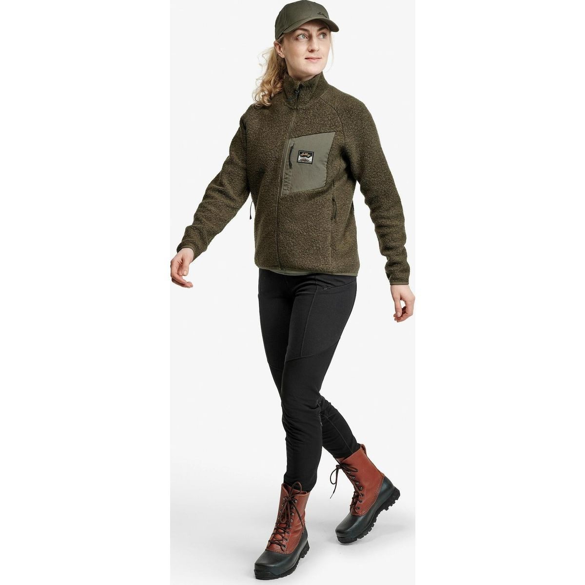 Lundhags Kapuzenstrickjacke Flok Wool Ws Pile Vielseitige Damenjacke für Outdoor-Abenteuer mit Merinowolle für
