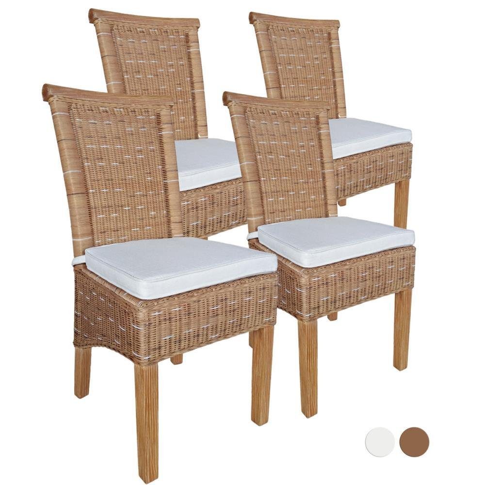 soma Sessel Soma Esszimmer-Stühle Set weiß Rattanstühle 4 oder Perth Stuhl Stück Sessel Sitzmöbel Sitzplatz S, braun