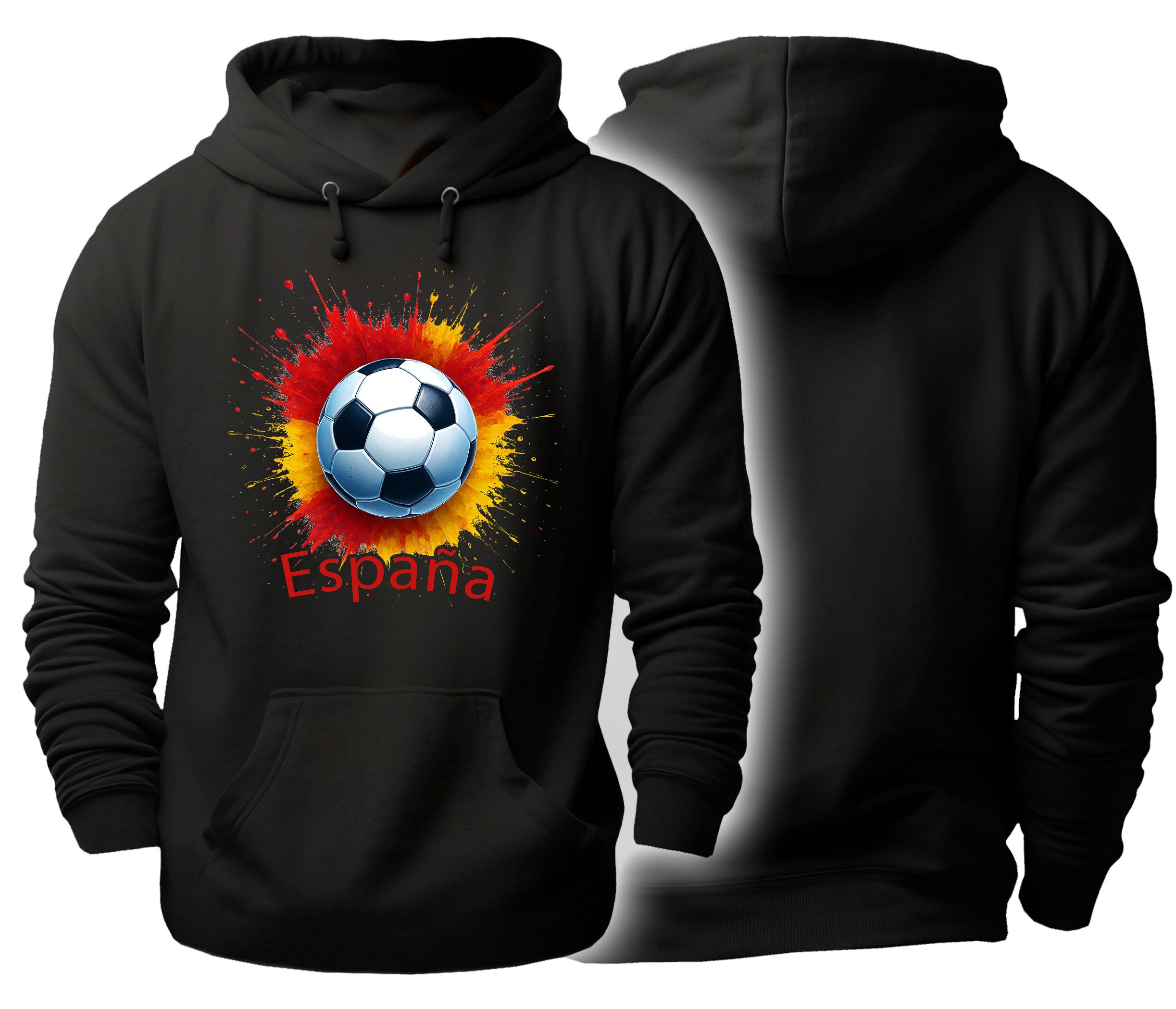 MyDesign24 Hoodie Fanhoodie Fussball Kapuzensweater Nationalmannschaft Kapuzenpulli Spanien i689