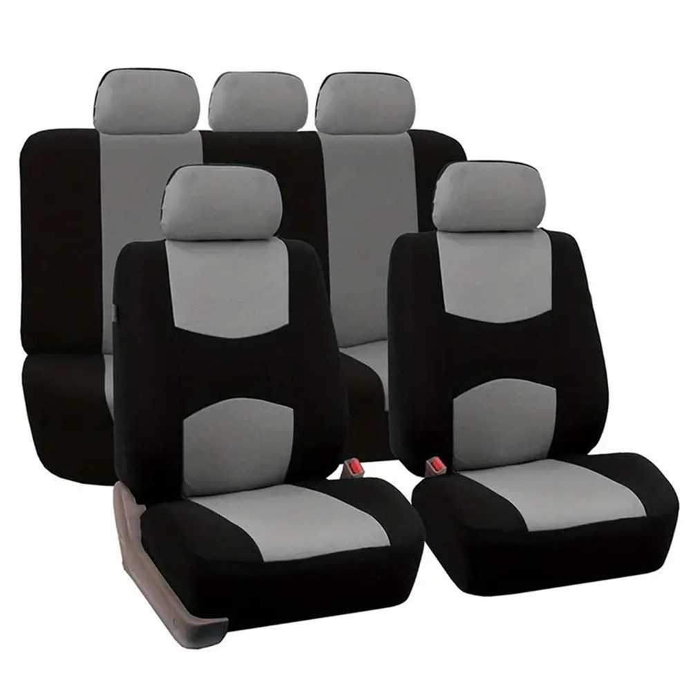 RefinedFlare Autositzschutz Universelles 5-Sitzer-Autositzbezug-Set aus Polyester, Werten Sie den Innenraum Ihres Autos auf