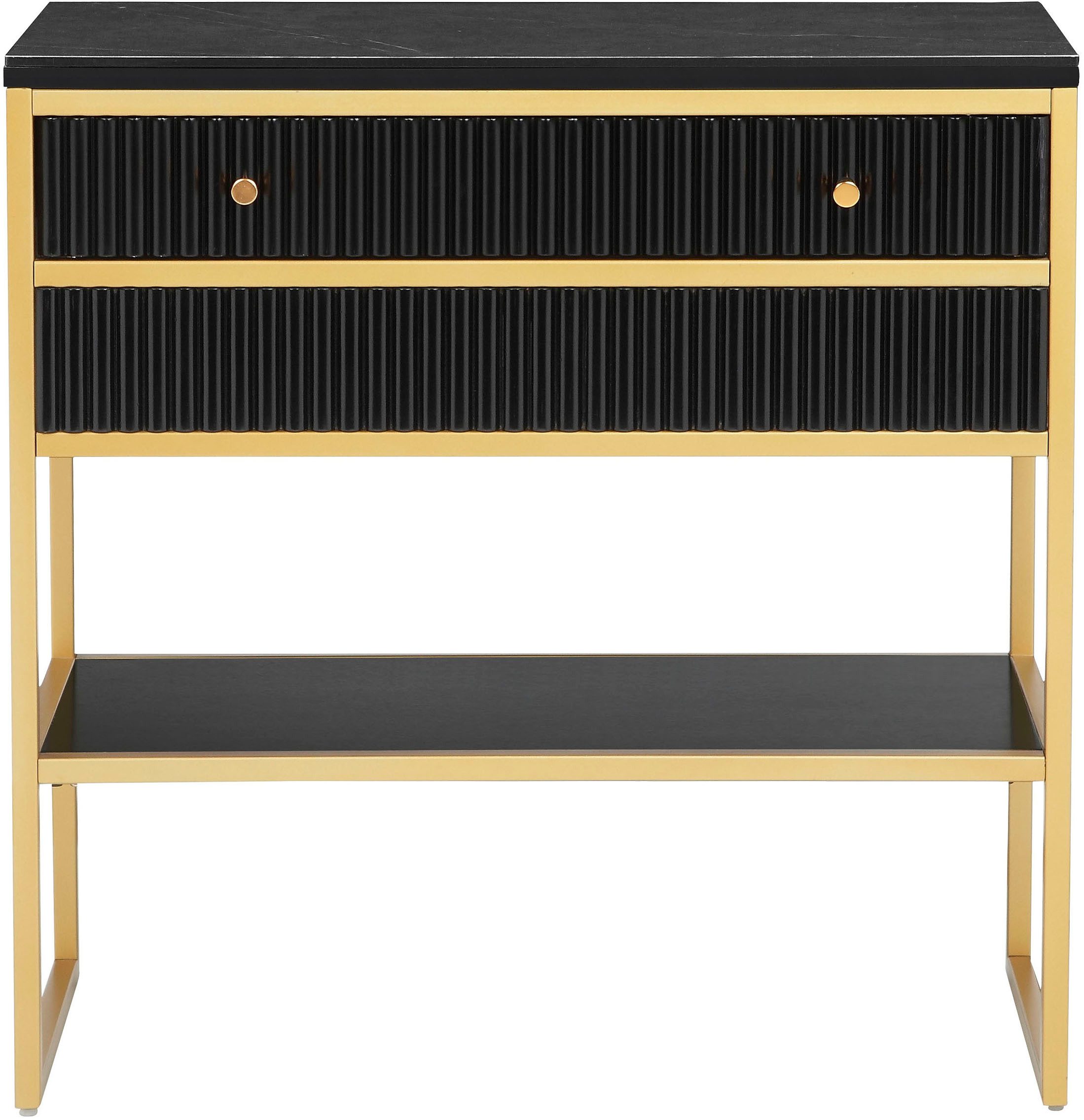 OTTO home Sideboard Fleuriss, Keramikplatte, goldenes Gestell, FSC-zertifiziertem Holz, Breite 80 cm