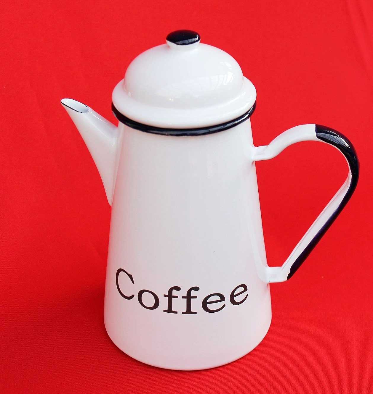 Nostalgie L DanDiBo Kaffeekanne Emaille Teekanne emailliert cm 578TB Kanne Coffee Wasserkanne 1,0 Kaffeekanne 22