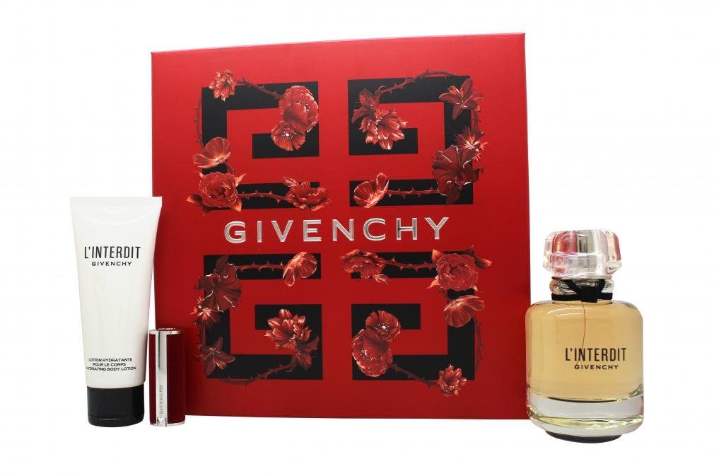 GIVENCHY Duft-Set »Givenchy L'Interdit Gift Set 80ml EDP + 75ml Body Lotion  + 1.5g Mini Le Rouge Deep Velvet Lipstick - 37 Rouge Graine« online kaufen  | OTTO