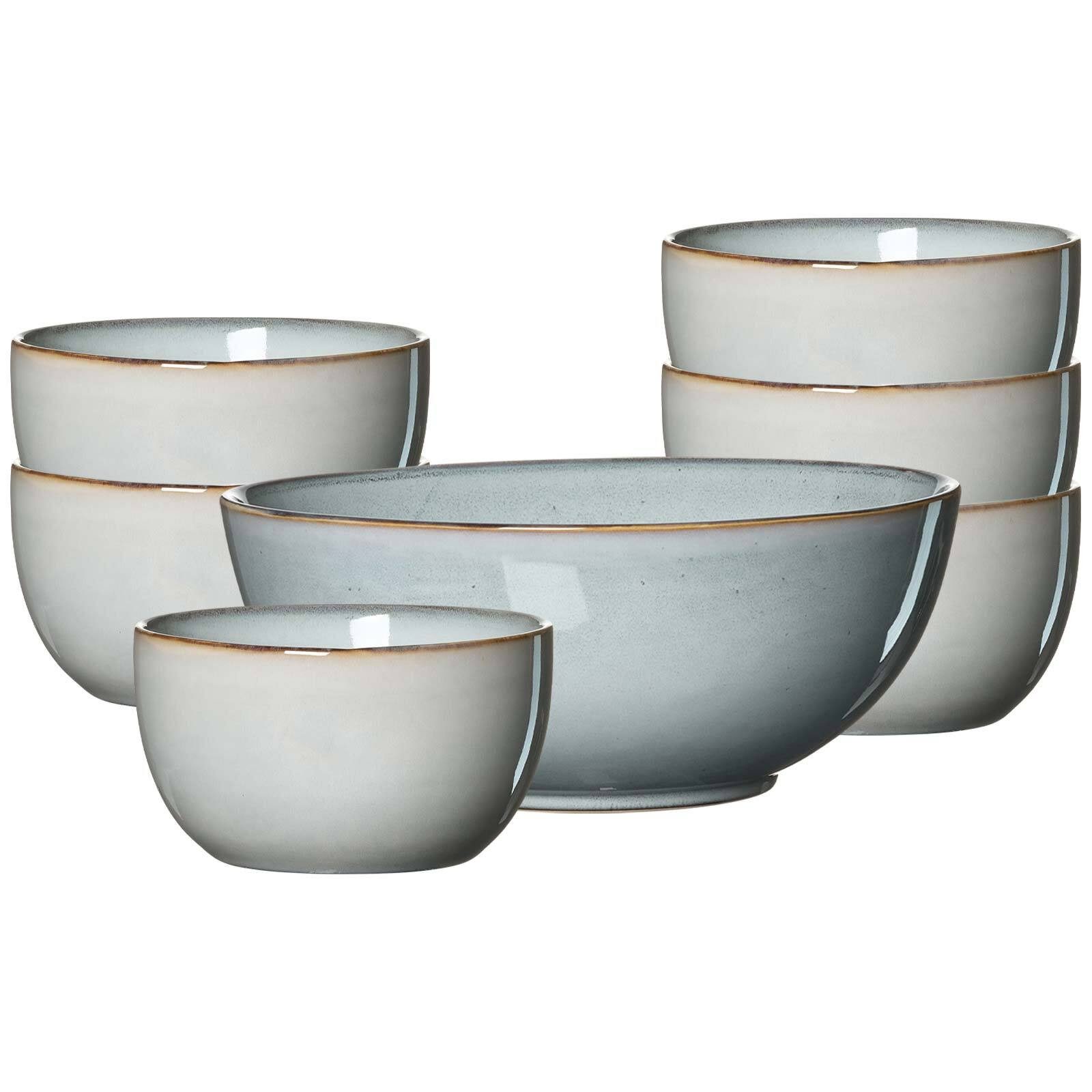 Ritzenhoff & Breker Schale Alicante Salat-Set 7er Set, Steinzeug, (1x Servierschale, 6x Beilagenschale, 7-tlg)