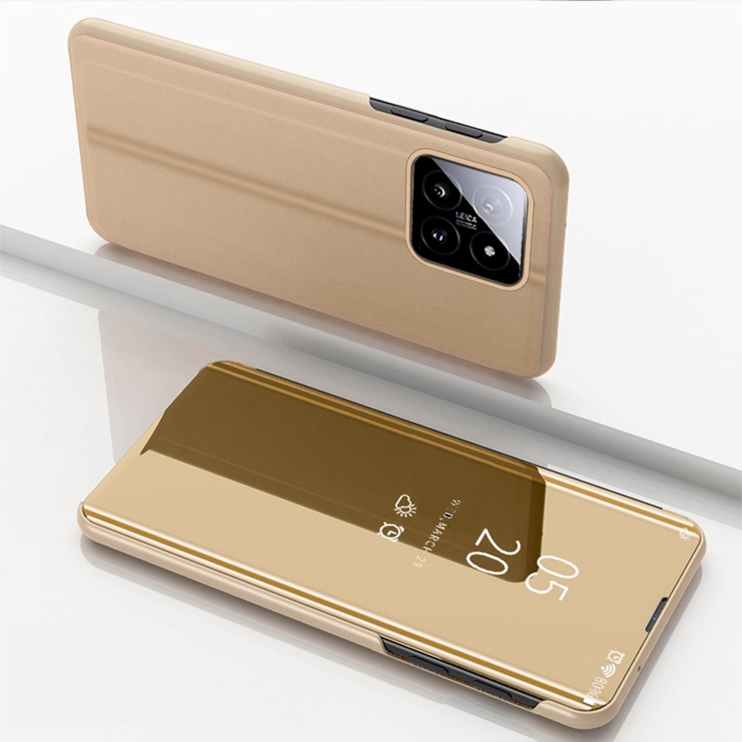 Handyhülle Für Xiaomi 14 Pro View Spiegel Handy Smart Cover WakeUP Funktion Hülle