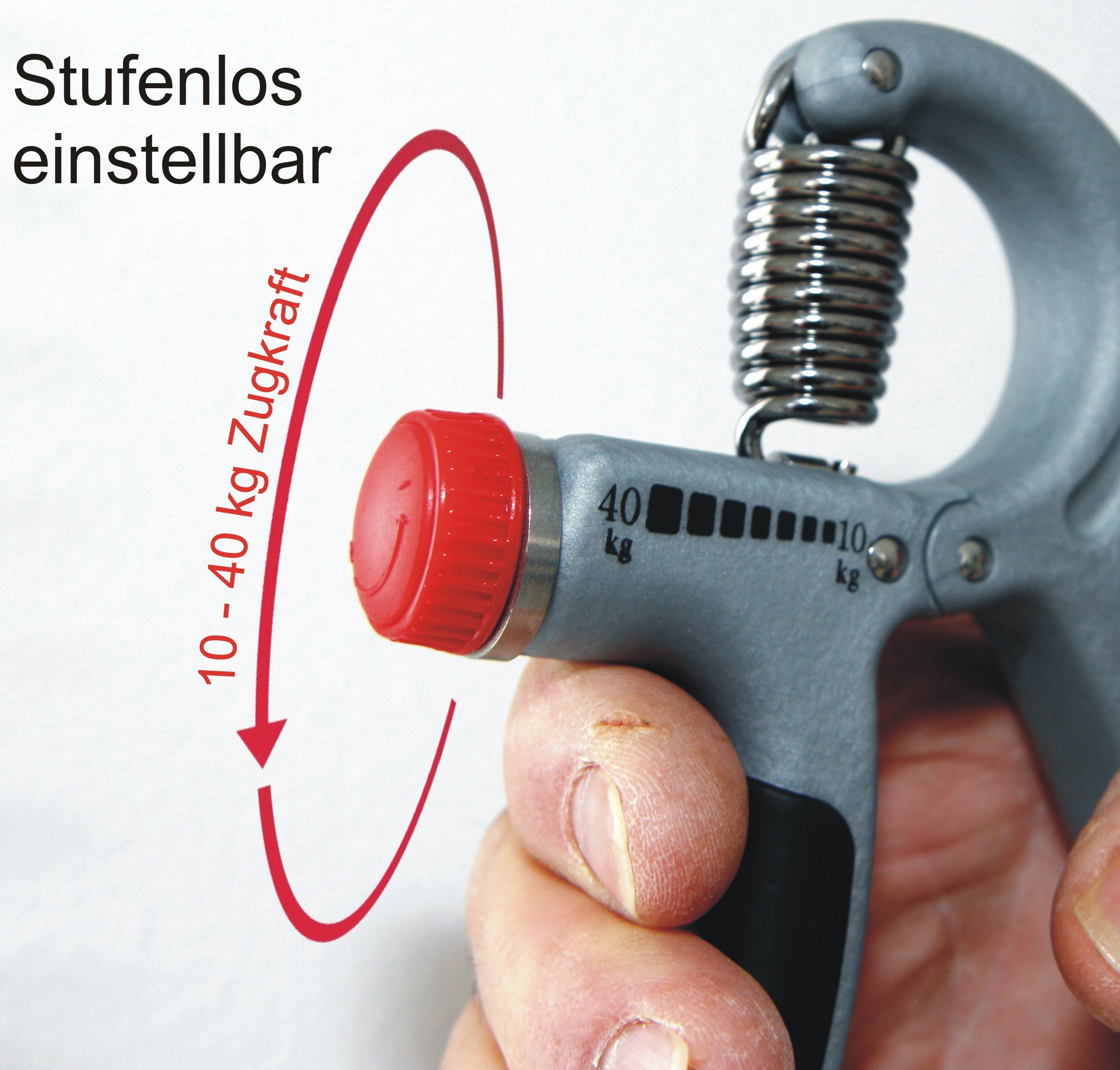 BAY-Sports Handmuskeltrainer Fingerhantel Unterarmtrainer Handgelenkstrainer Handtrainer Griffkraft (1 Stück), Einstellbar 10-40KG, Hand- und Unterarmmuskulatur