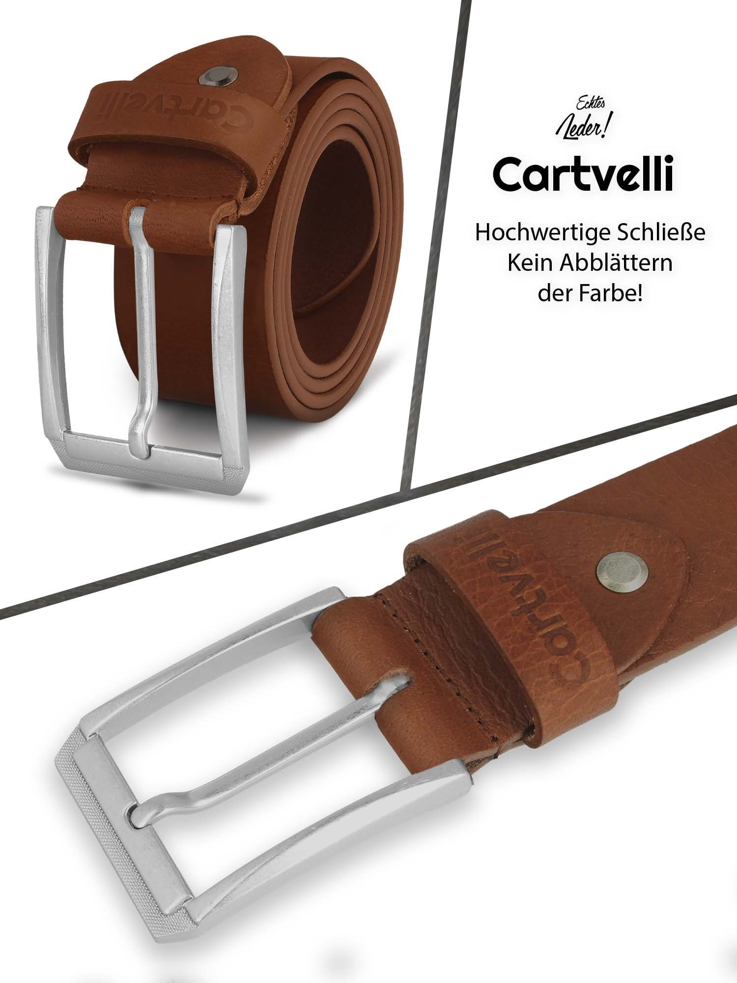 Cartvelli Ledergürtel Cartvelli Herren Ledergürtel Made in Germany 40mm inkl. Geschenkbox Vollleder umweltfreundlich gegerbt