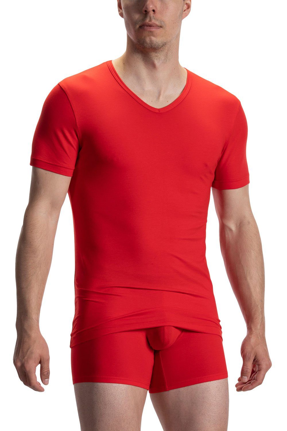 Olaf Benz T-Shirt Shirt V-Neck (Reg) 107418 red
