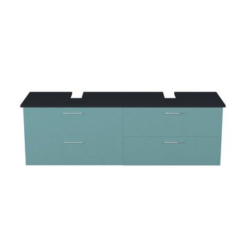 GARLIVO Waschbeckenunterschrank GLA-160 mit Schubladen, Badezimmer Waschtischunterschrank, Grün Breite 160 cm, Soft-Close, Push-to-Open/ Tip-On, Hängend
