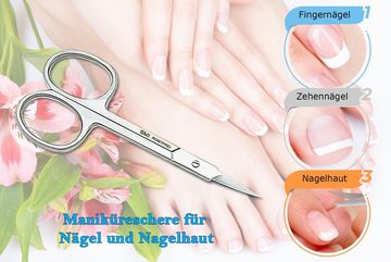 SMI Nagelschere Nagelhautschere Gebogen Nagelschere Hautschere Maniküre Schere + Etui