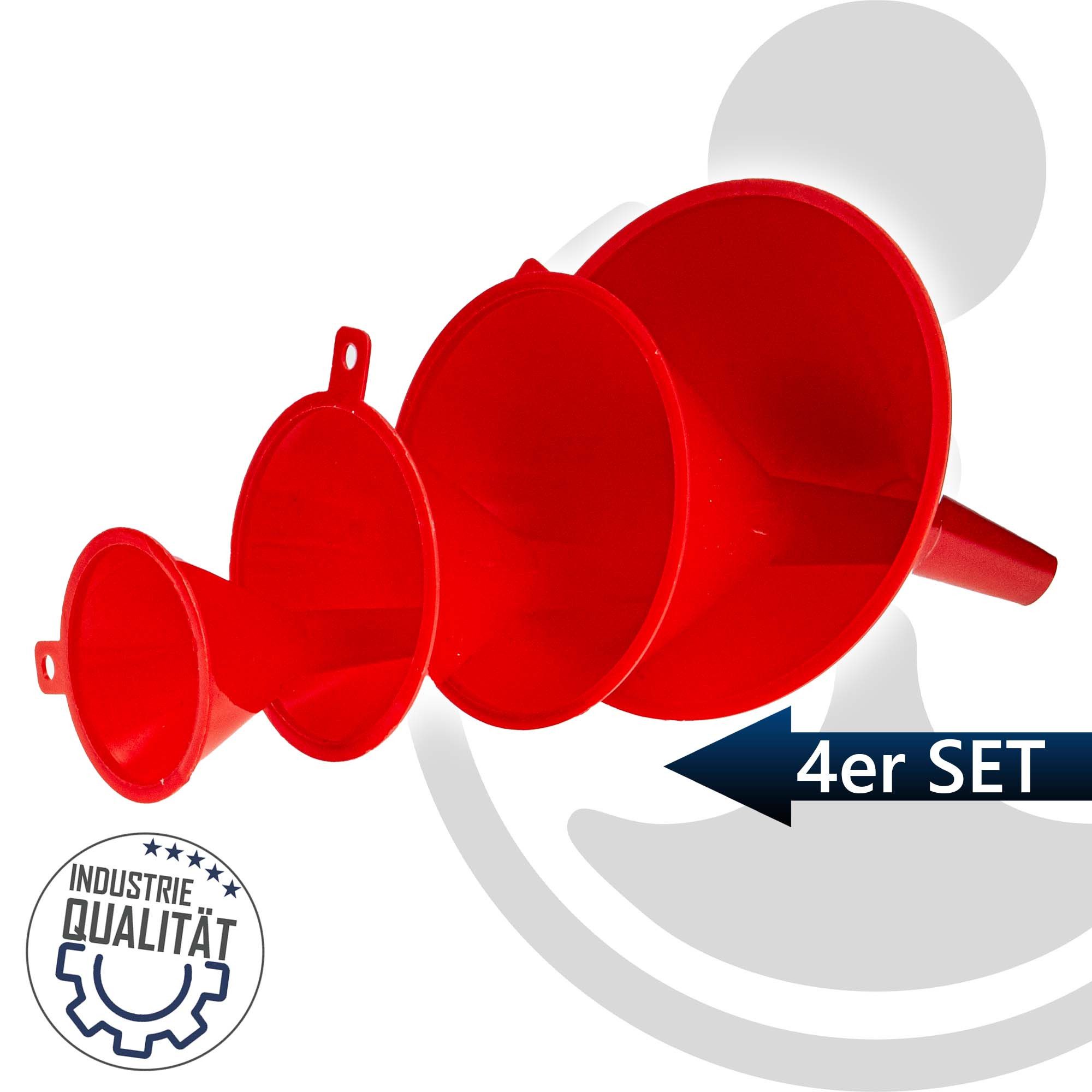 EUROTOOLS Trichter Trichter-Satz 4-teilig, Ø 50 mm / 75 mm / 90 mm / 115 mm