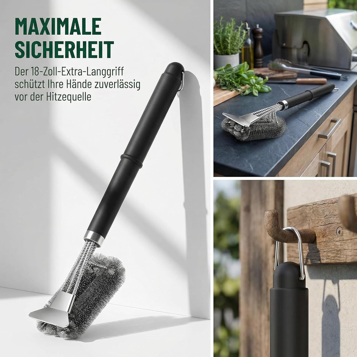 Forrlite Grillhandschuhe Hitzebeständige Handschuhe zum Grillen, Kochen und Backen, (Hitzebeständige Grill- & Ofenhandschuhe für Küche, Backen, BBQ – Schutz vor – Bild 5 von 5