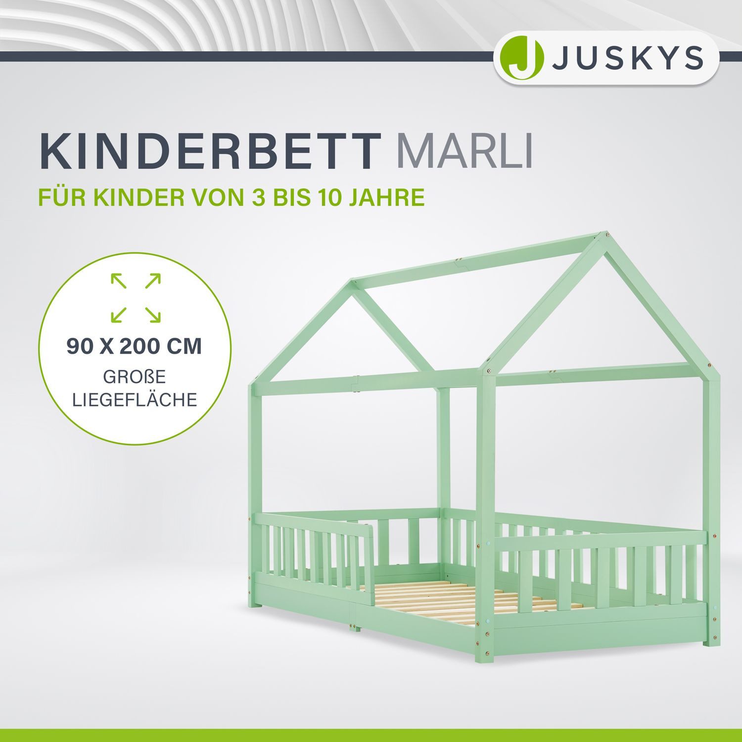 Juskys Kinderbett Marli, 90x200 cm, 3 günstig online kaufen