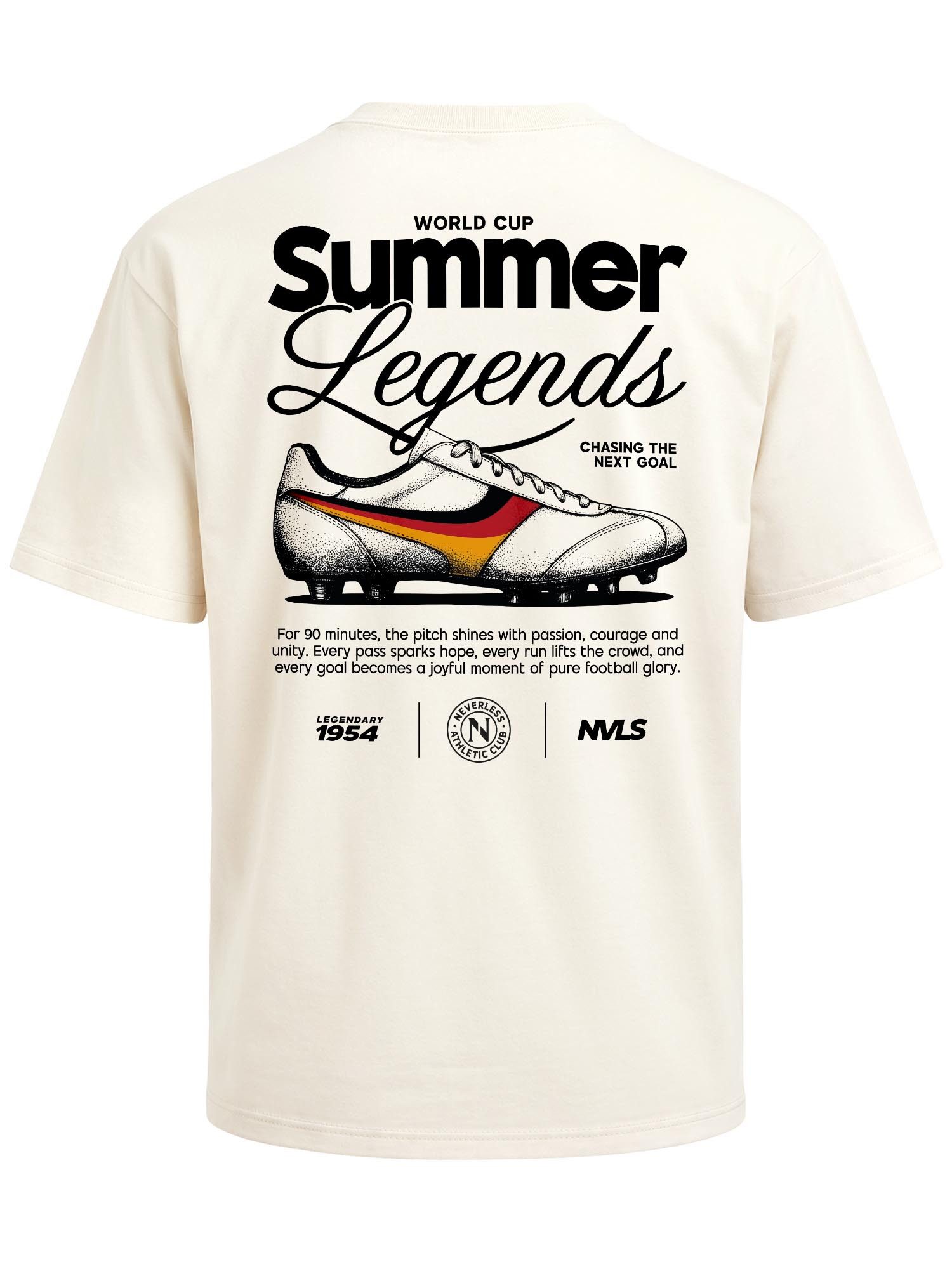 Neverless Oversize-Shirt Herren T-Shirt - Soccer Summer Legends - Oversized Relaxed Fit mit Print