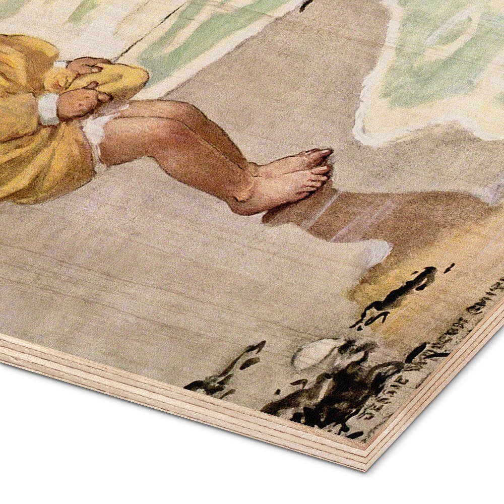 Posterlounge Wandbild Ein kleines Mädchen spielt in den Wellen, Jessie Willcox Smith, erhältlich als Poster, Leinwandbild, Wandsticker oder Acrylglasbild