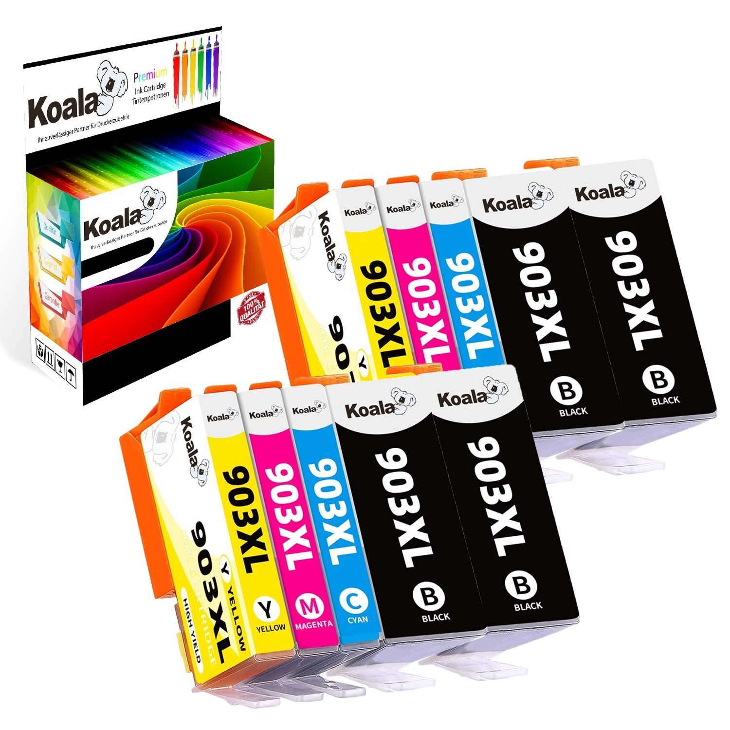 Koala 903XL Multipack HP 903 XL für HP Officejet Pro 6950 6960 6970 10er Tintenpatrone (Packung, HP 903XL Druckerpatronen OfficeJet 6950 6951 Pro 6960 6970 6974)