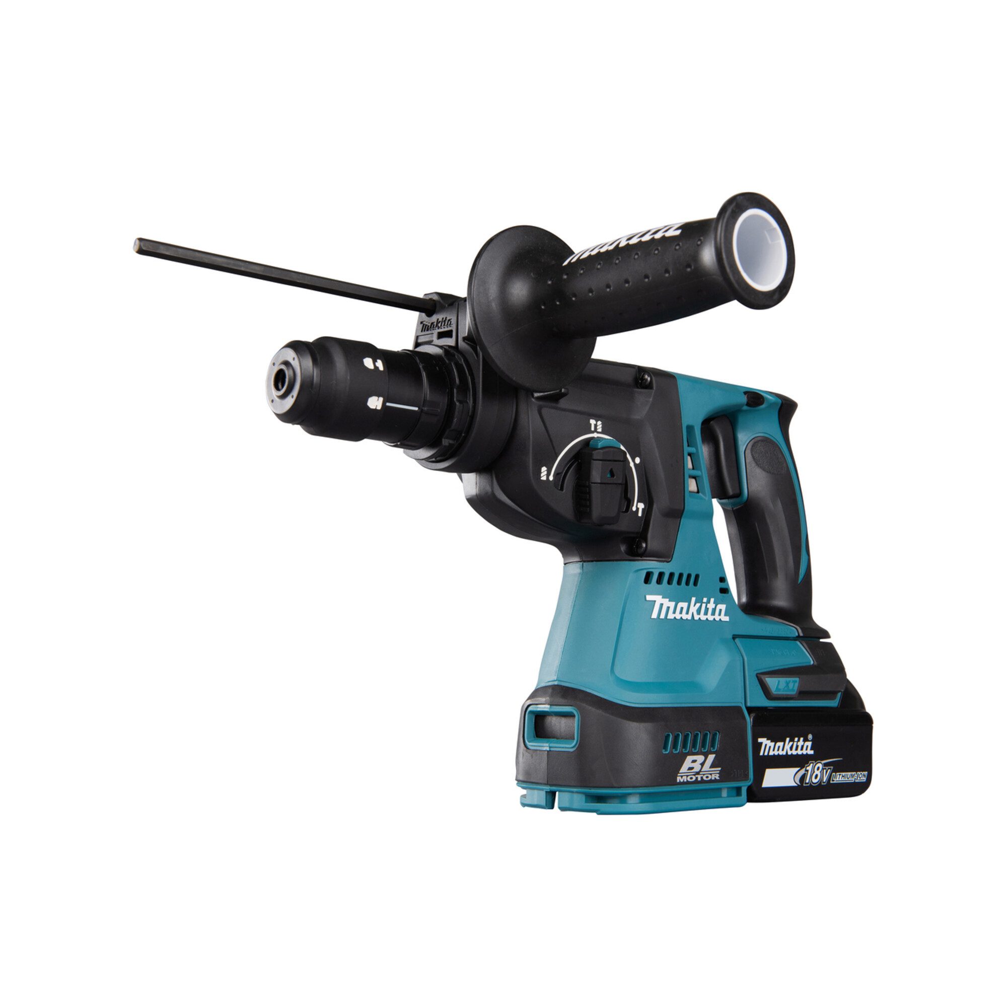 Makita Bohrhammer Makita Akku-Kombihammer SDS-PLUS 18V/5,0Ah mit Staubabsaugung DHR243RT