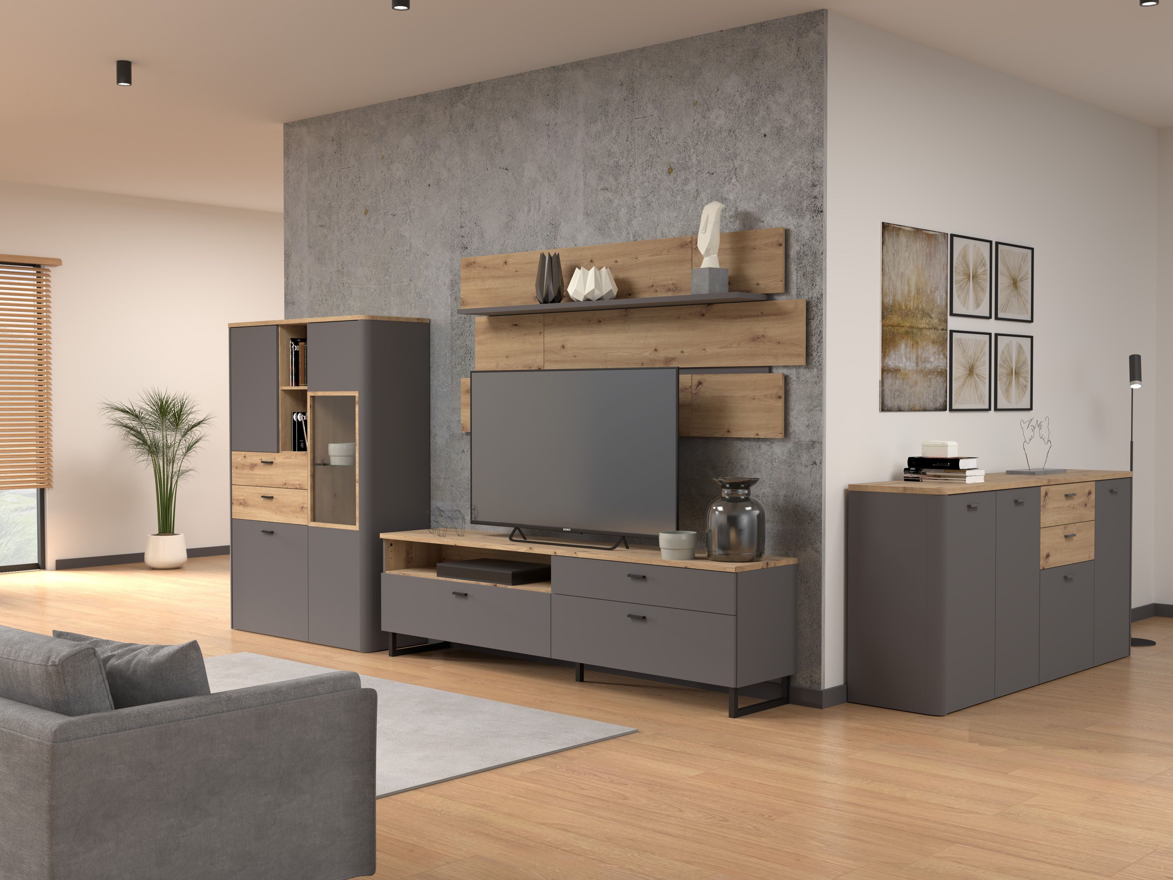 FORTE Wohnwand Wohnwand LEOKADIA