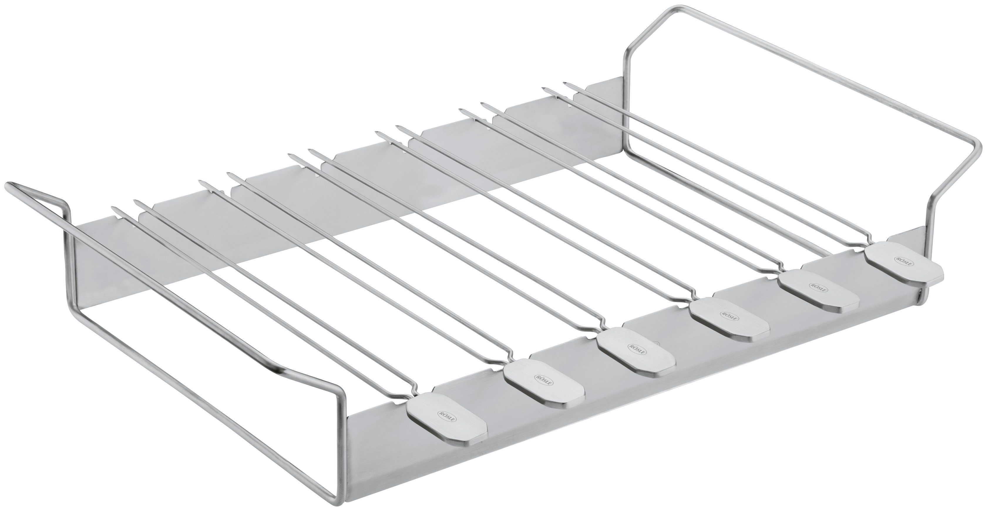 RÖSLE Grillspieß 25072 (6-St), Halter mit Grillspießen, für z.B. Schaschlik, Gemüse, aus Edelstahl