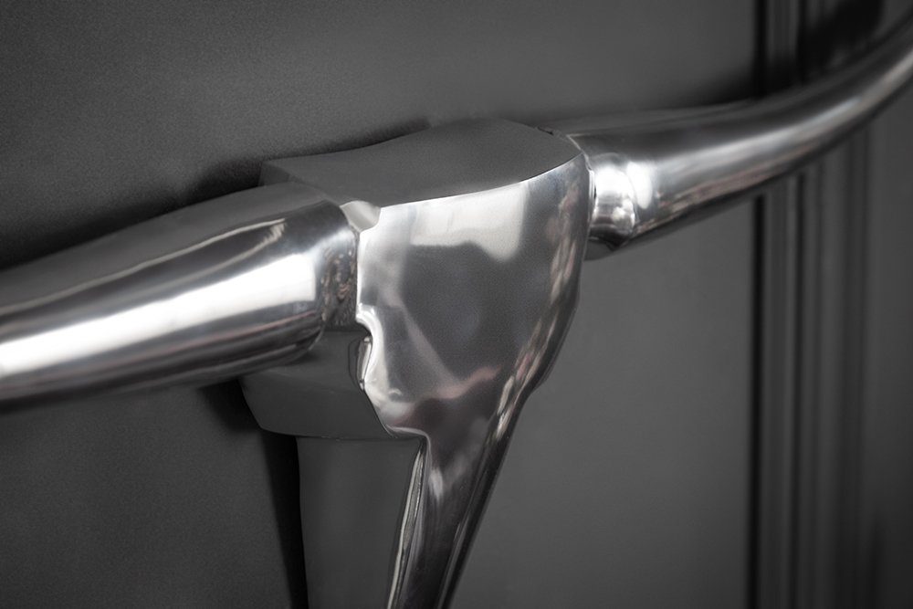riess-ambiente Wanddekoobjekt BULL L 100cm silber, Stierkopf · Modern Design · Wanddekoration · Metall – Bild 3 von 5