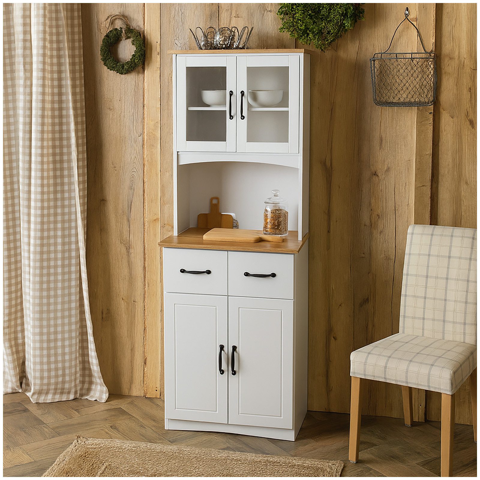 HTI-Living Midischrank Küchenbuffet Landhausstil Weiß (Stück, 1-St., 1 Küch günstig online kaufen