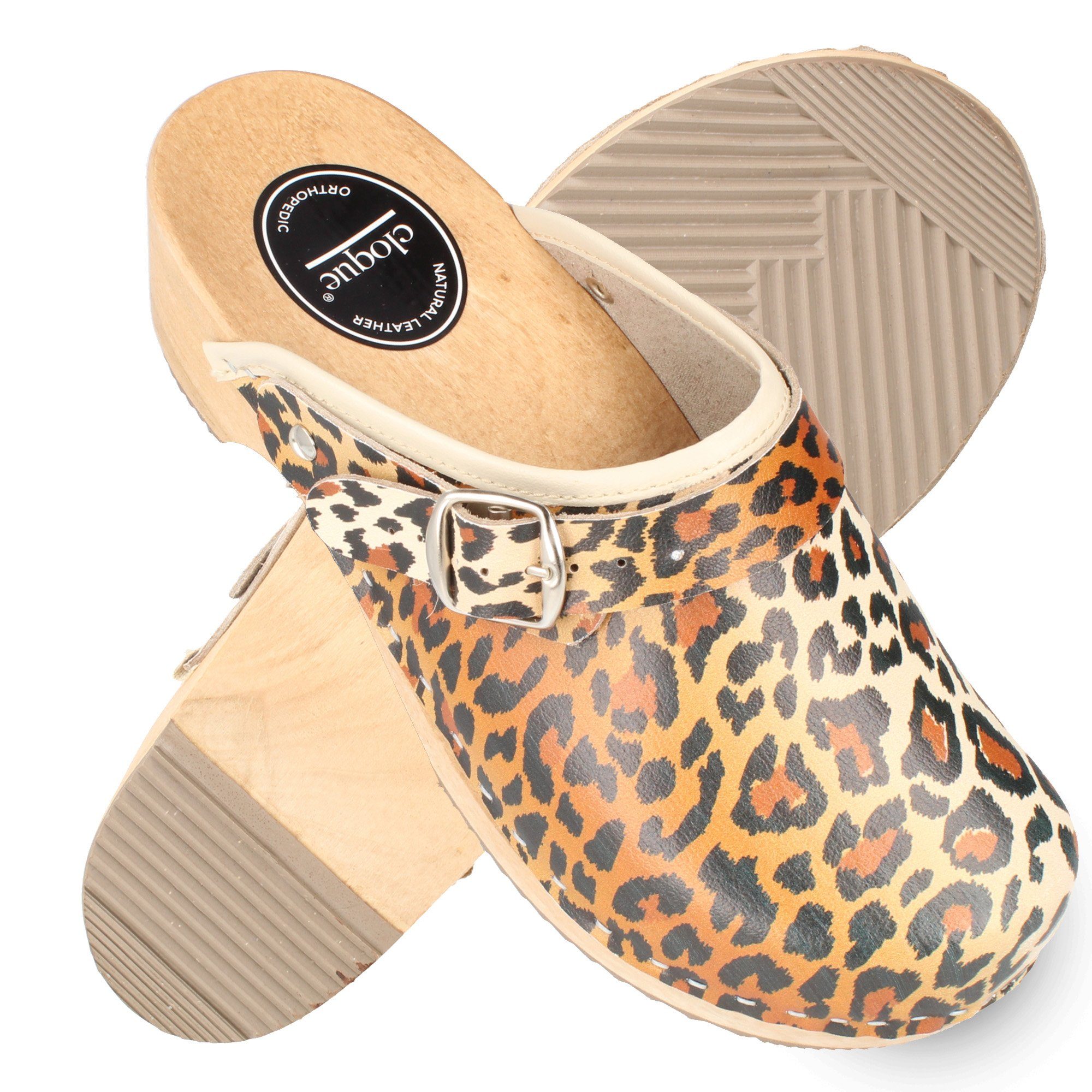 Cloque Clog geschlossen Schlangen-/Leopardenmuster Clog Garten Outdoor &