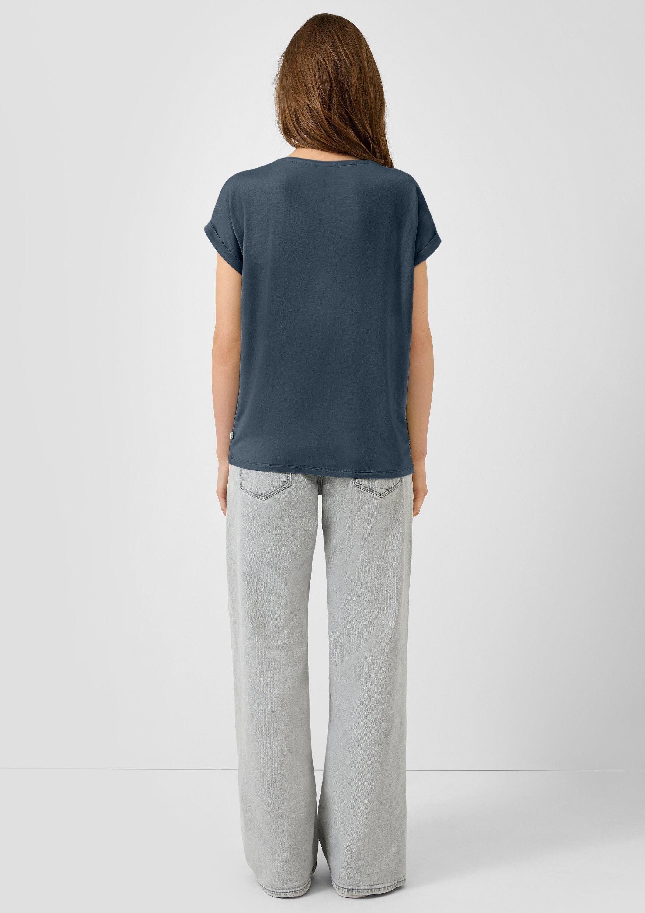 QS Kurzarmshirt T-Shirt T-Shirt aus Lyocellmix