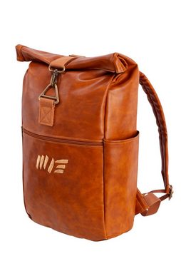Manufaktur13 Tagesrucksack V Leather Roll-Top Backpack (18L) - Kunstleder Rucksack mit Rollverschluss, wasserdicht/wasserabweisend, verstellbare Gurte, mit Flaschenhalter