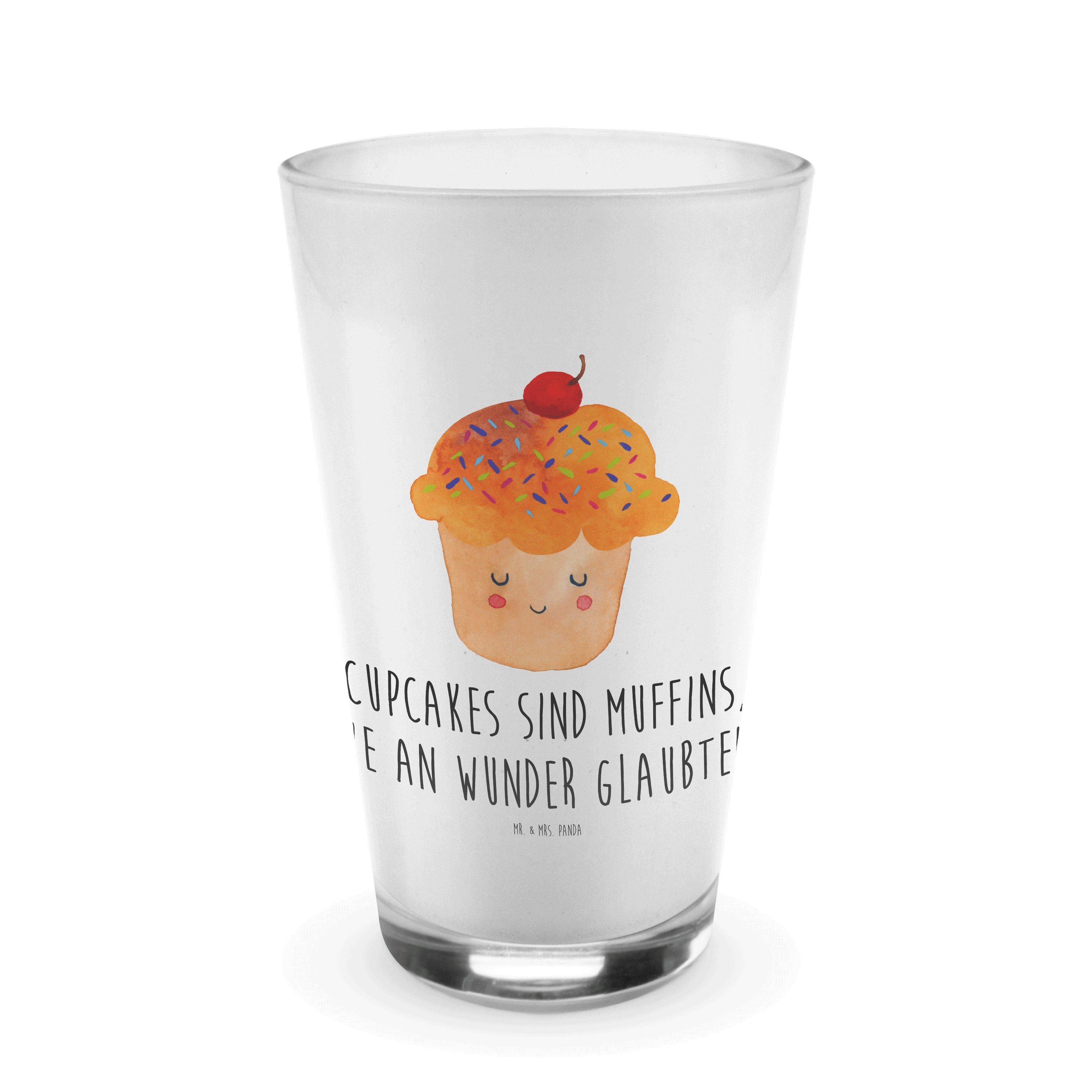 Mr. & Mrs. Panda Glas Cupcake - Transparent - Geschenk, Glas, Latte Macchiato, Backen Gesch, Premium Glas, Hitzebeständig