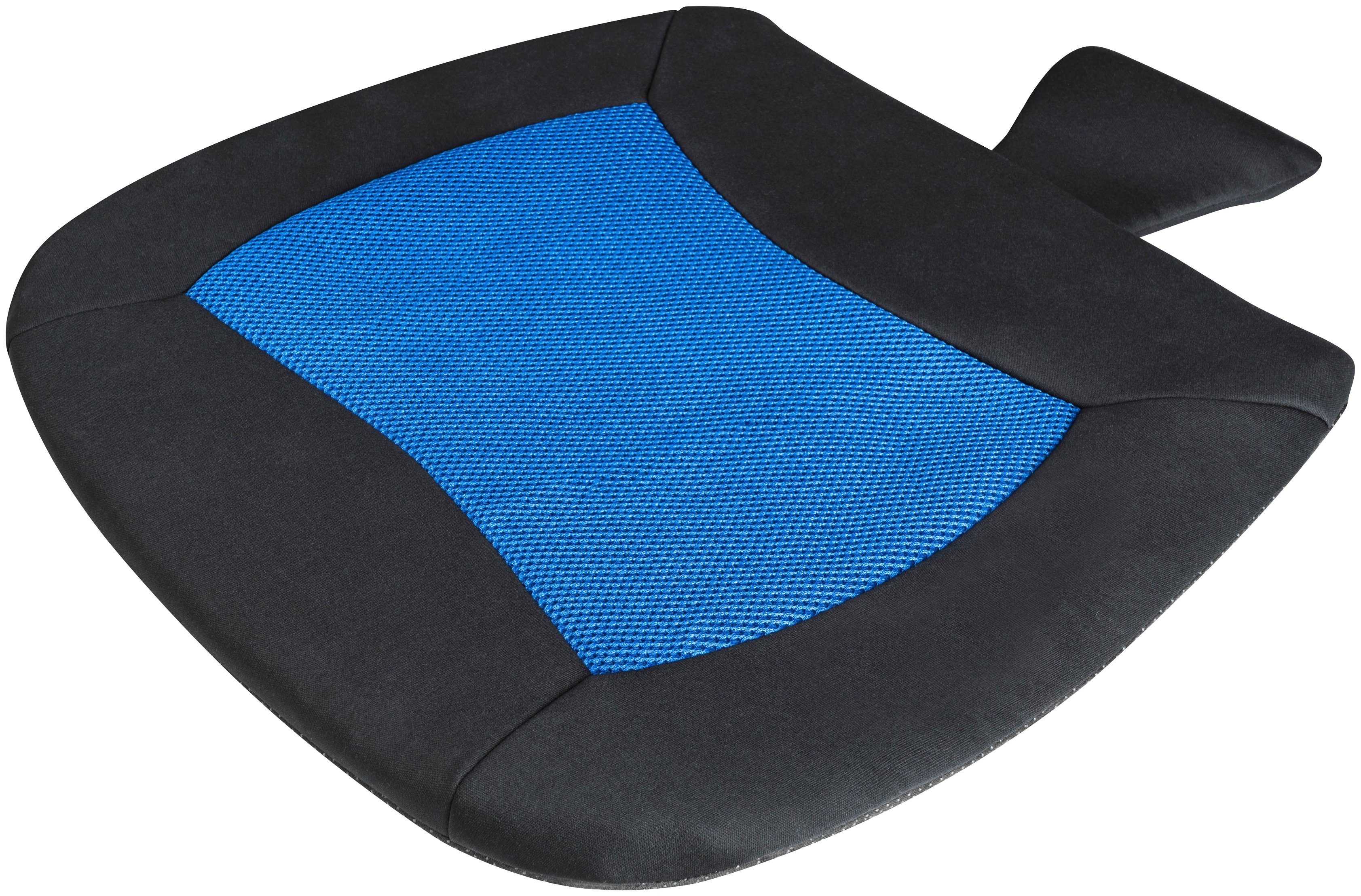 WALSER Sitzkissen Cool Touch, für Autositze, 42x46x2,5 cm blau/schwarz